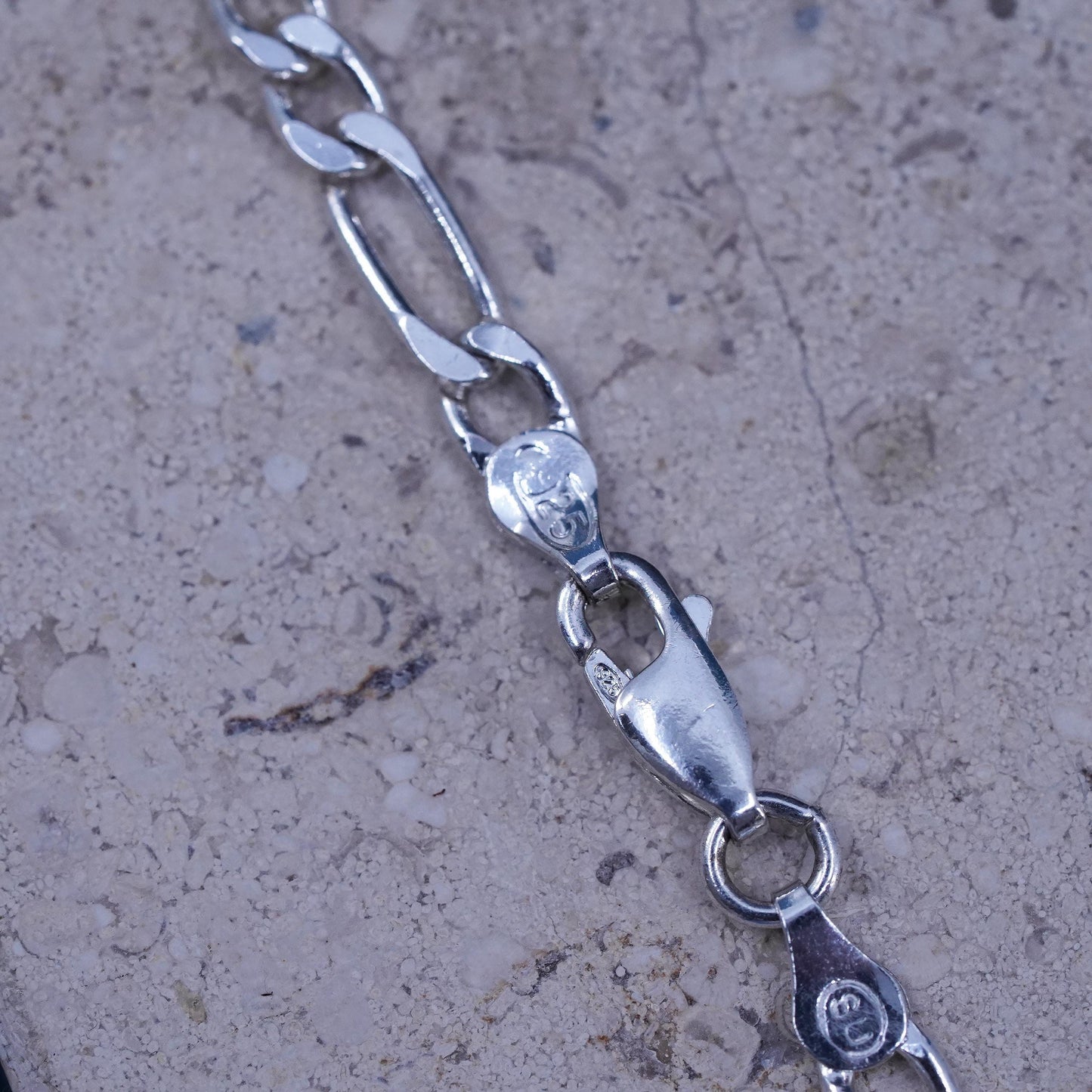 20”, 5mm, vintage Sterling silver handmade necklace, 925 Figaro link chain