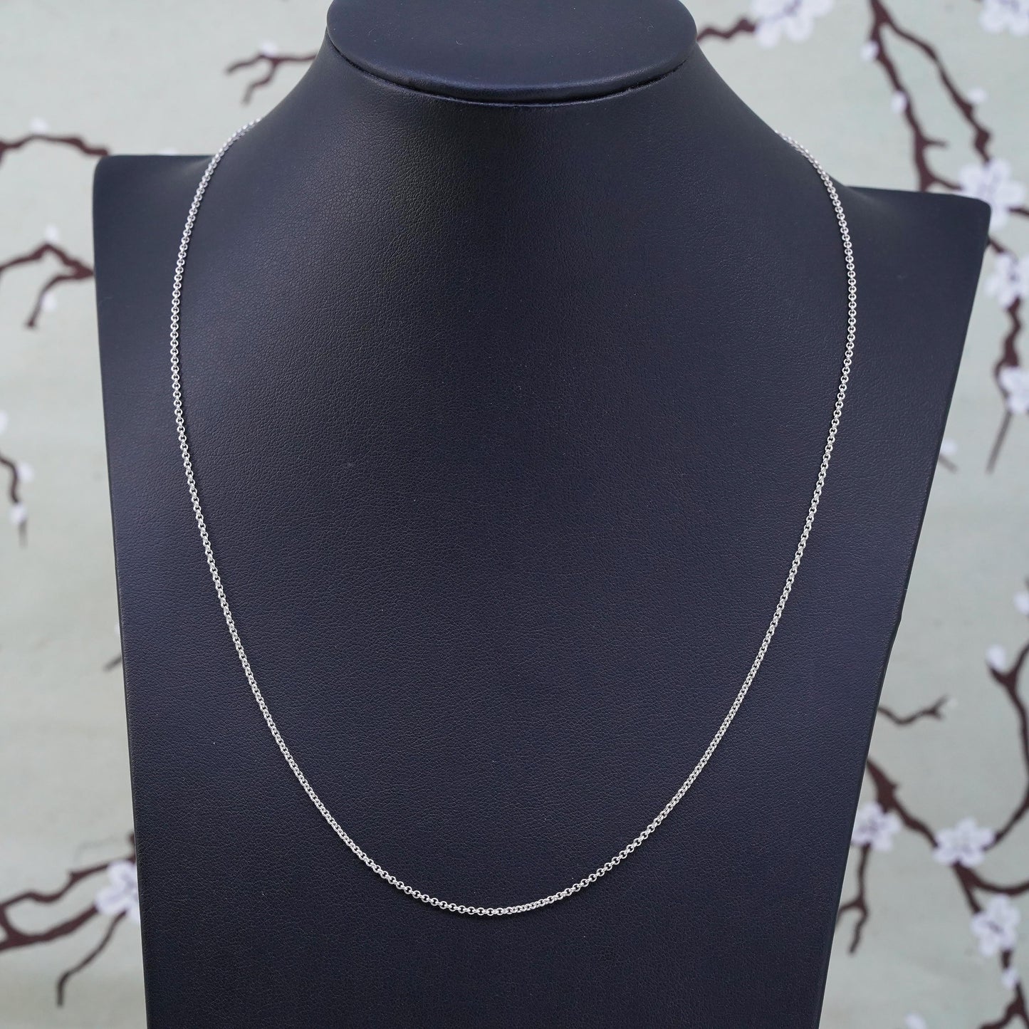 20”, 1mm, Vintage sterling silver circle chain, 925 necklace
