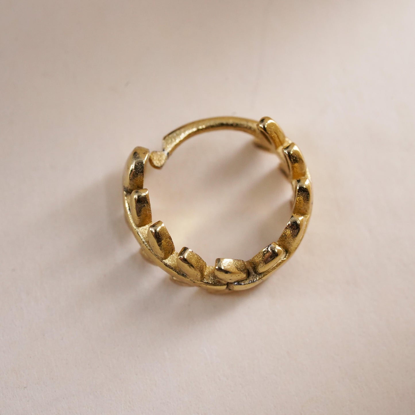 10mm, vermeil gold over sterling silver single earring, 925 twisted huggie hoop