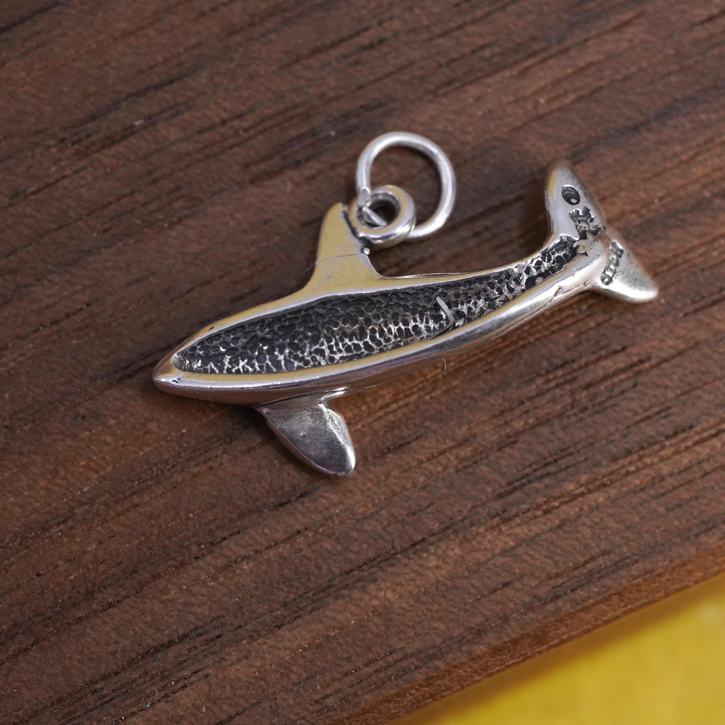 Vintage Sterling silver handmade pendant, 925 whale charm