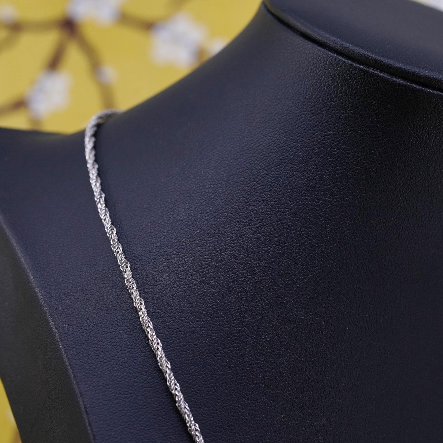 18" 2mm, vintage Sterling silver handmade wheat chain, 925 necklace