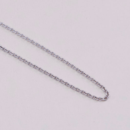 18”+2”, 1.6mm, Vintage sterling silver circle chain, Italy necklace