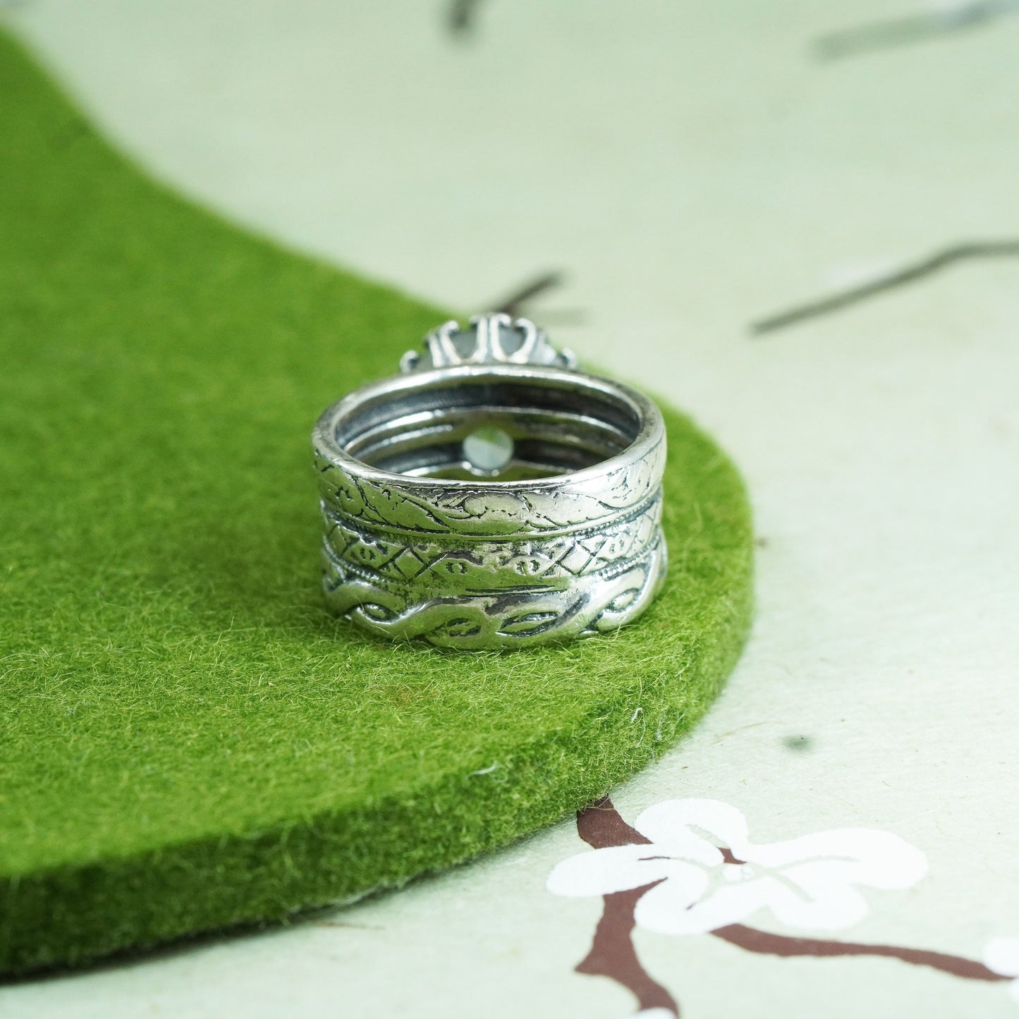 Size 4.5, Silpada sterling silver 925 ‘Bristol’ Cubic Zirconia Textured Ring