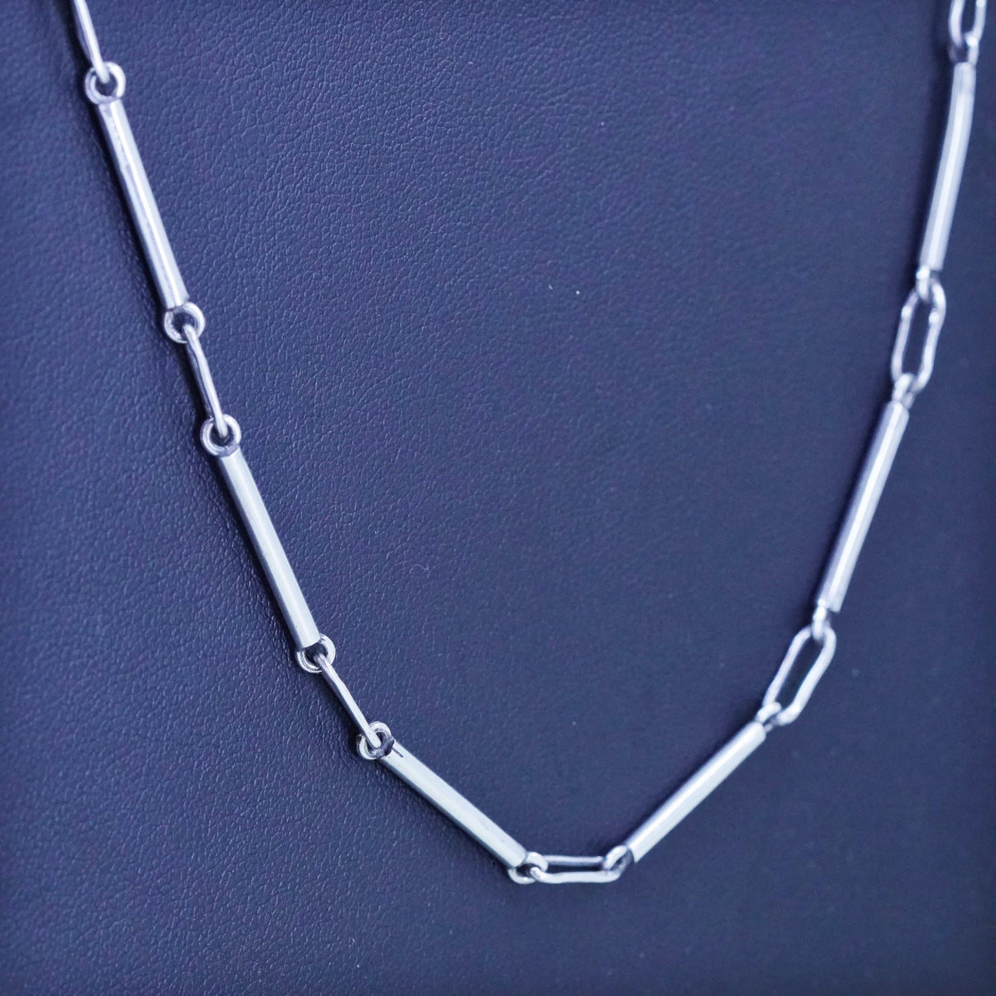 26” 3mm, vintage Mexican Sterling silver necklace, 925 elongated chain