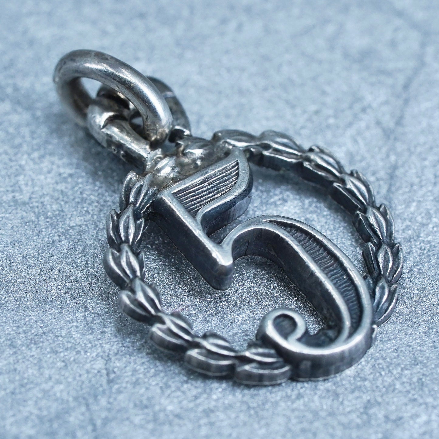 vintage Sterling 925 silver charm, number “5”, stamped sterling