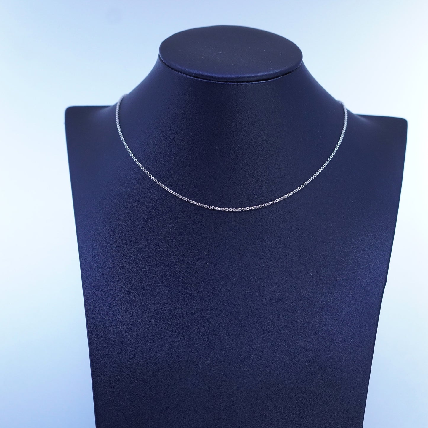 15+3” 1mm, vintage Pandora ALE Sterling 925 silver circle chain necklace