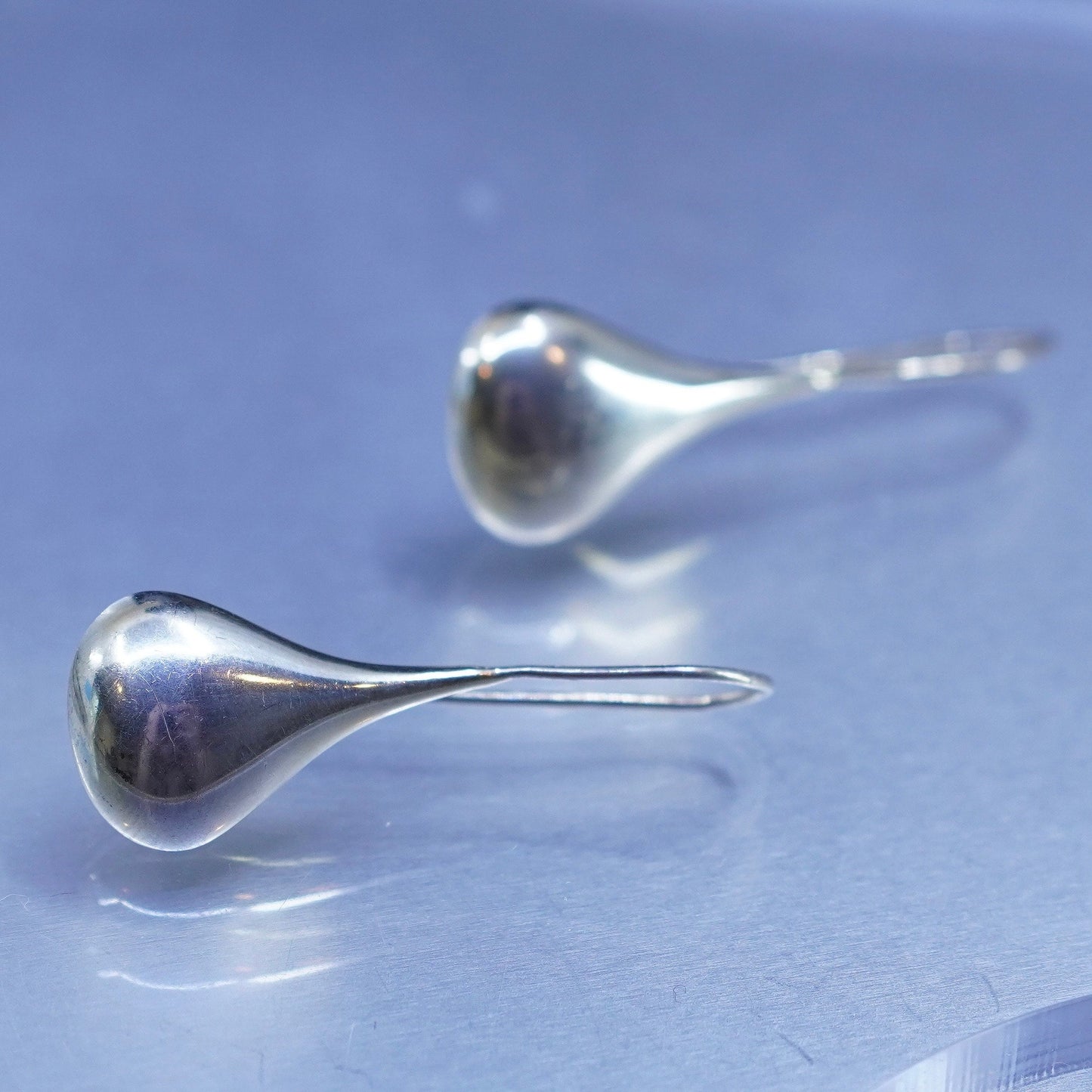 Vintage Sterling 925 silver handmade teardrop earrings