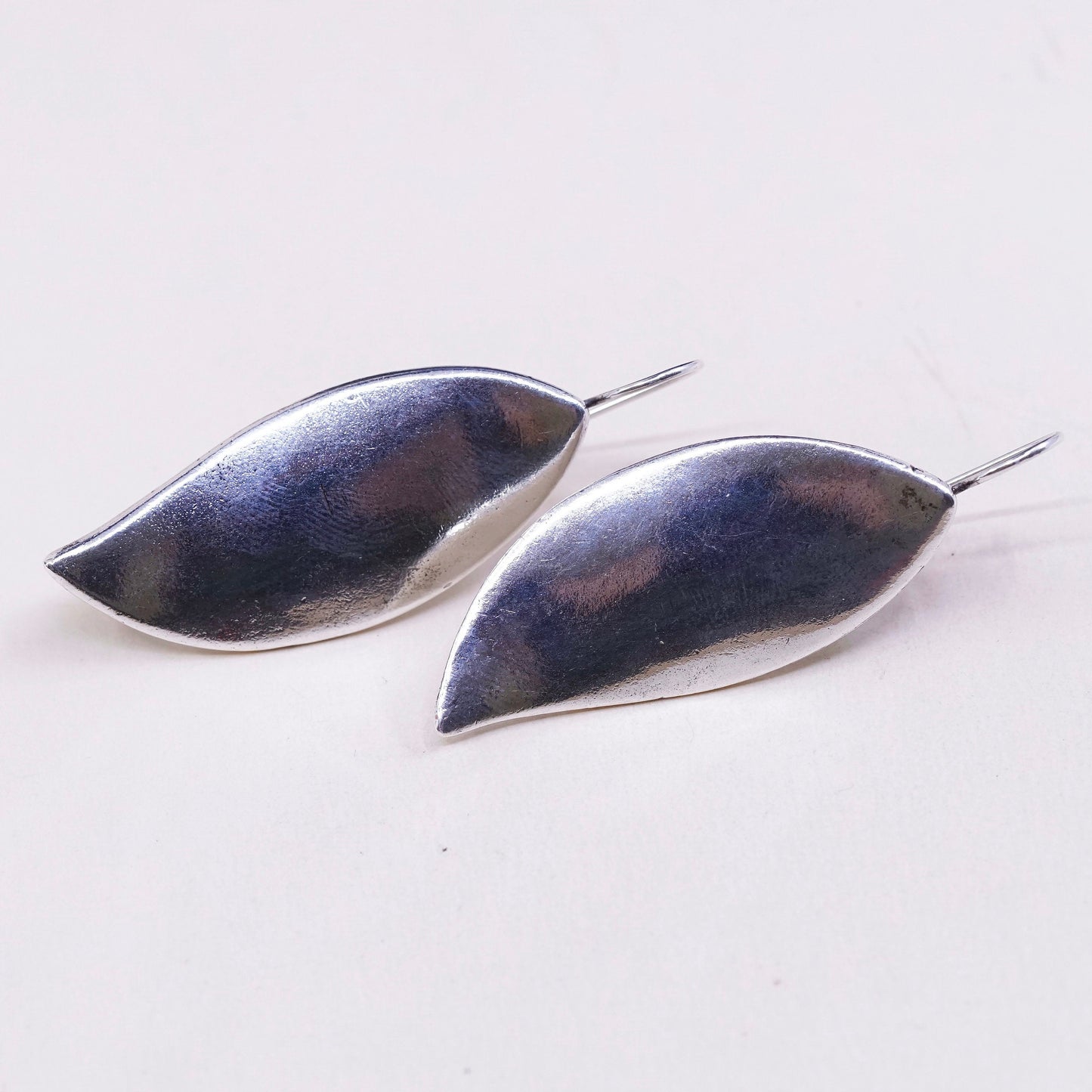 Vintage mon bijou earrings silver tone earrings, leaf drop