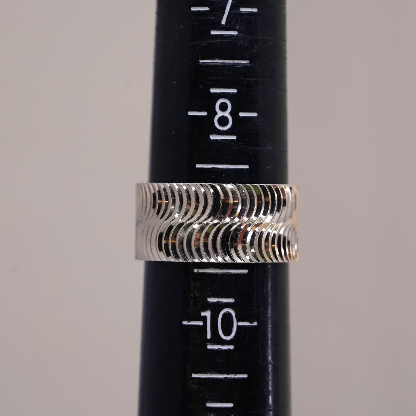 Size 8.5, vintage Turkey Vermeil gold over sterling silver textured band ring
