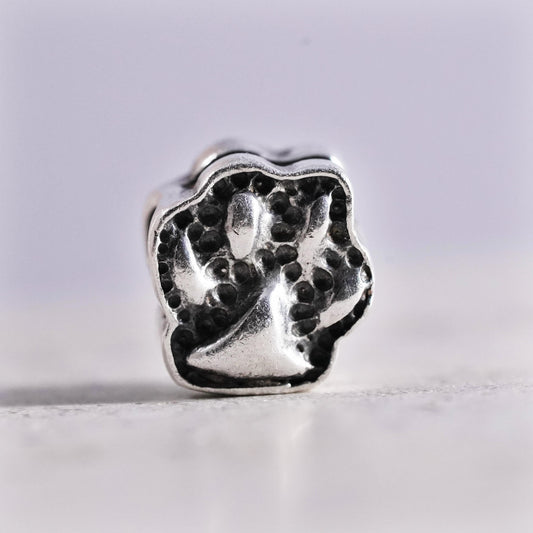 Vintage Sterling silver handmade pendant, 925 paw charm