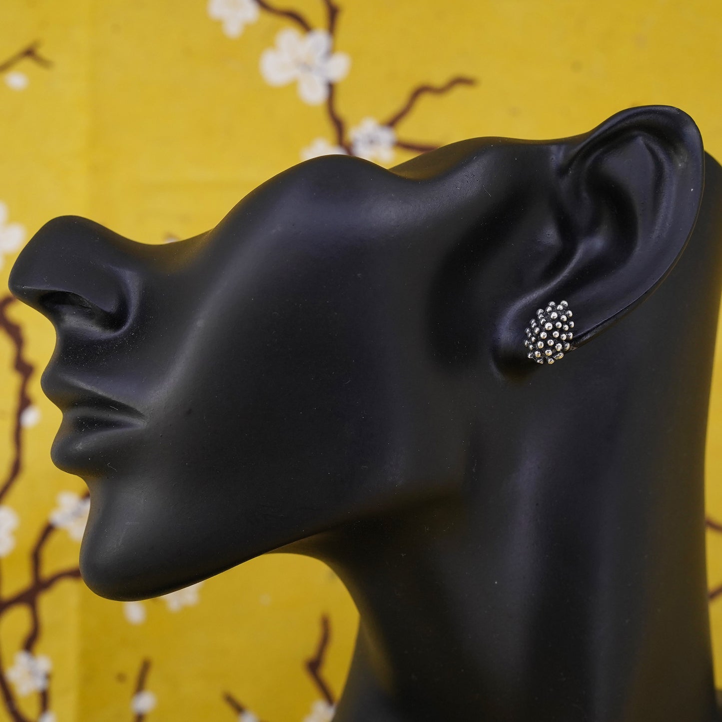 Vintage Sterling silver huge beads studs, 925 earrings