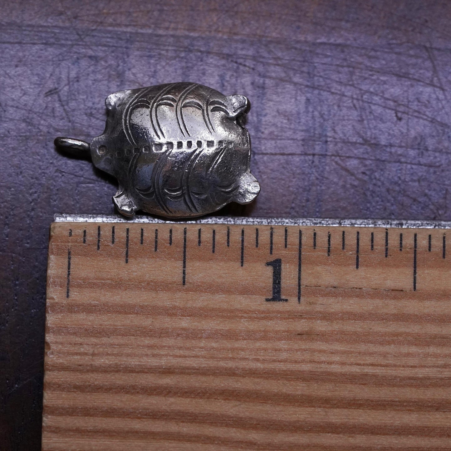 Vintage southwestern sterling silver handmade pendant, 925 turtle charm