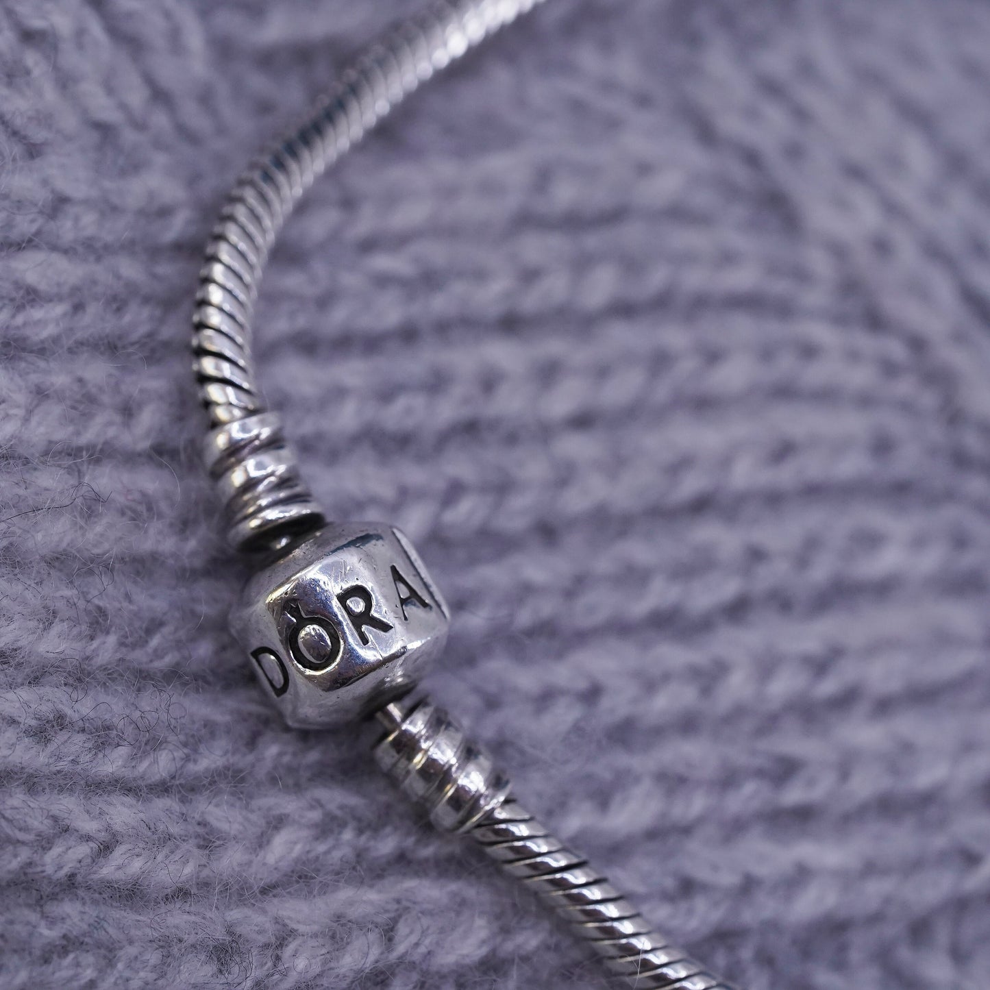 7.5", Vintage Pandora ALE sterling 925 silver snake chain bracelet