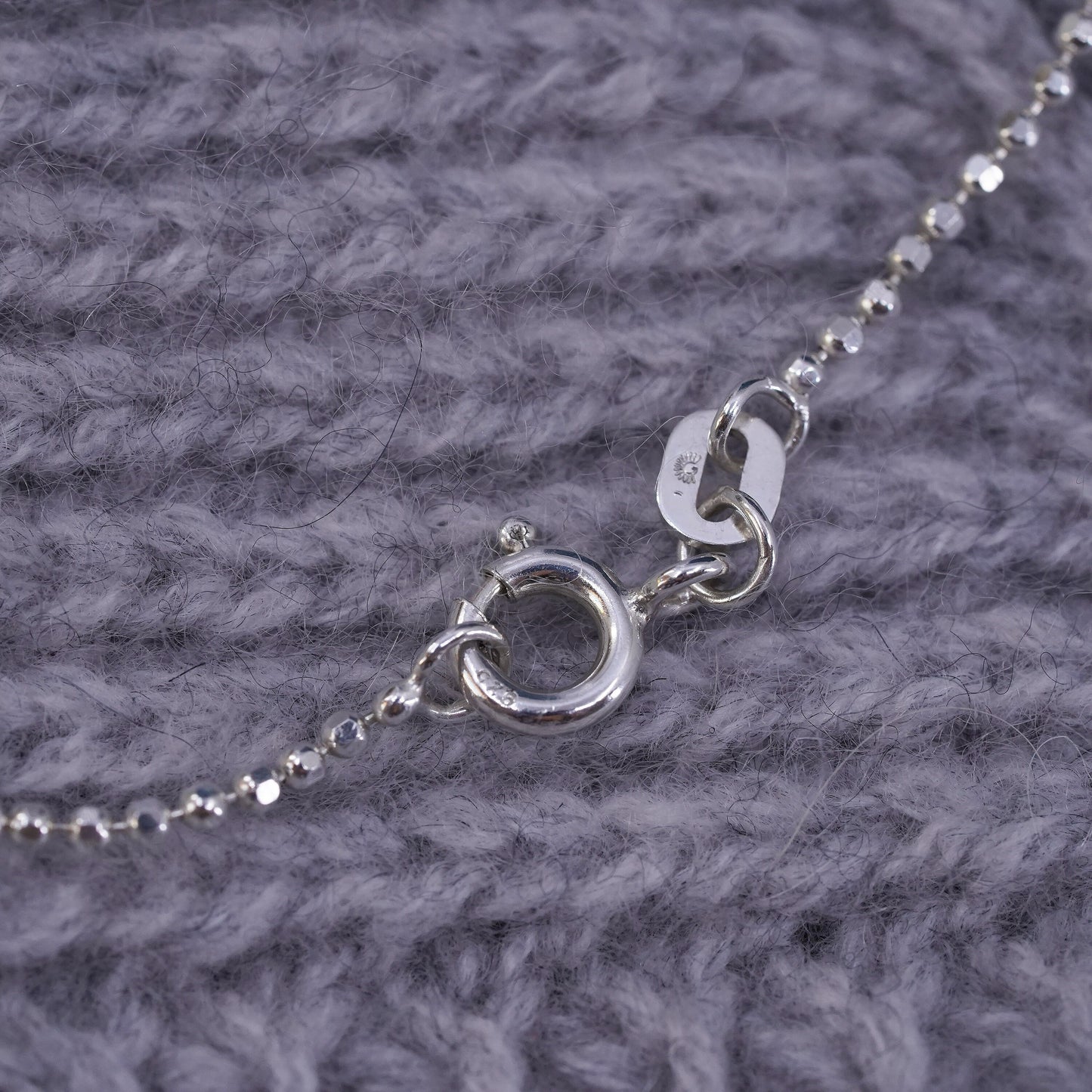 7", Sterling silver handmade bracelet, multi stands 925 beads chain and bar