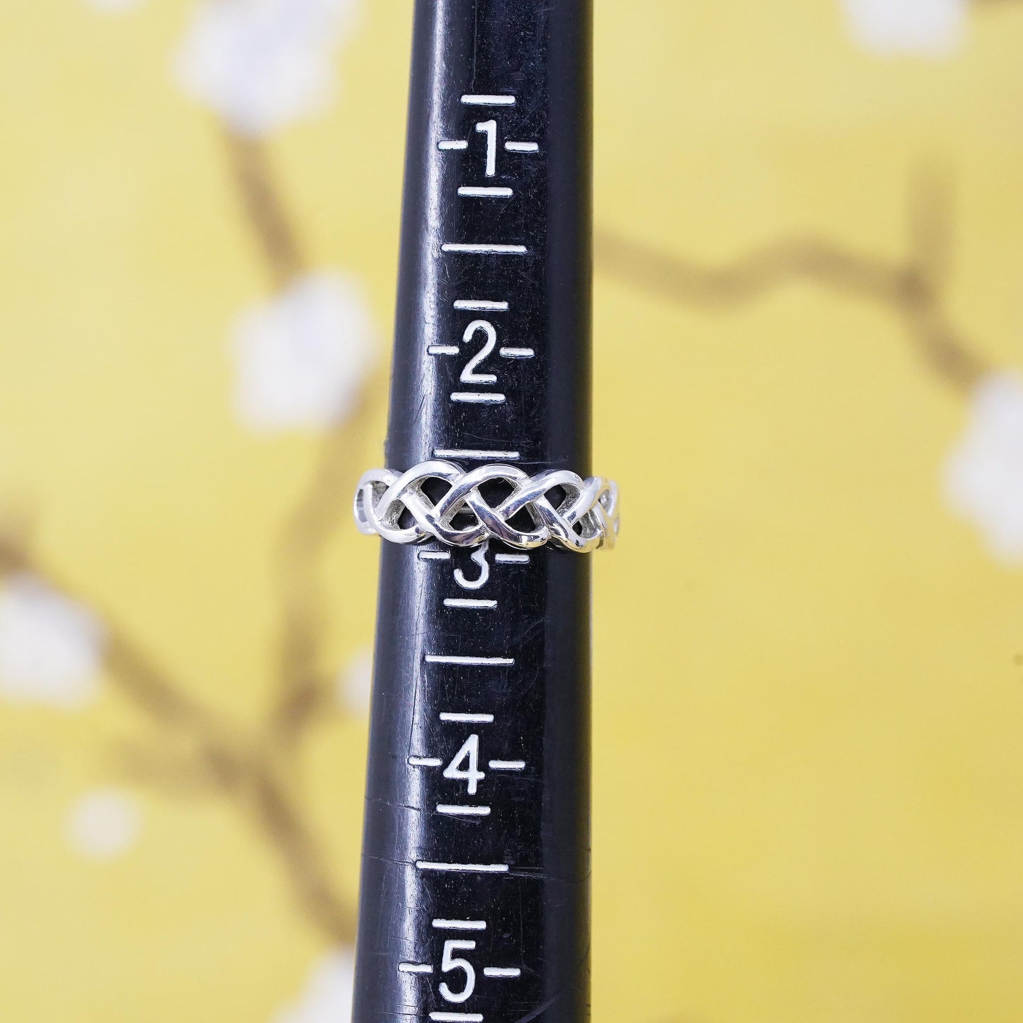 Size 3, vintage Sterling silver handmade Celtic knot ring, 925 band