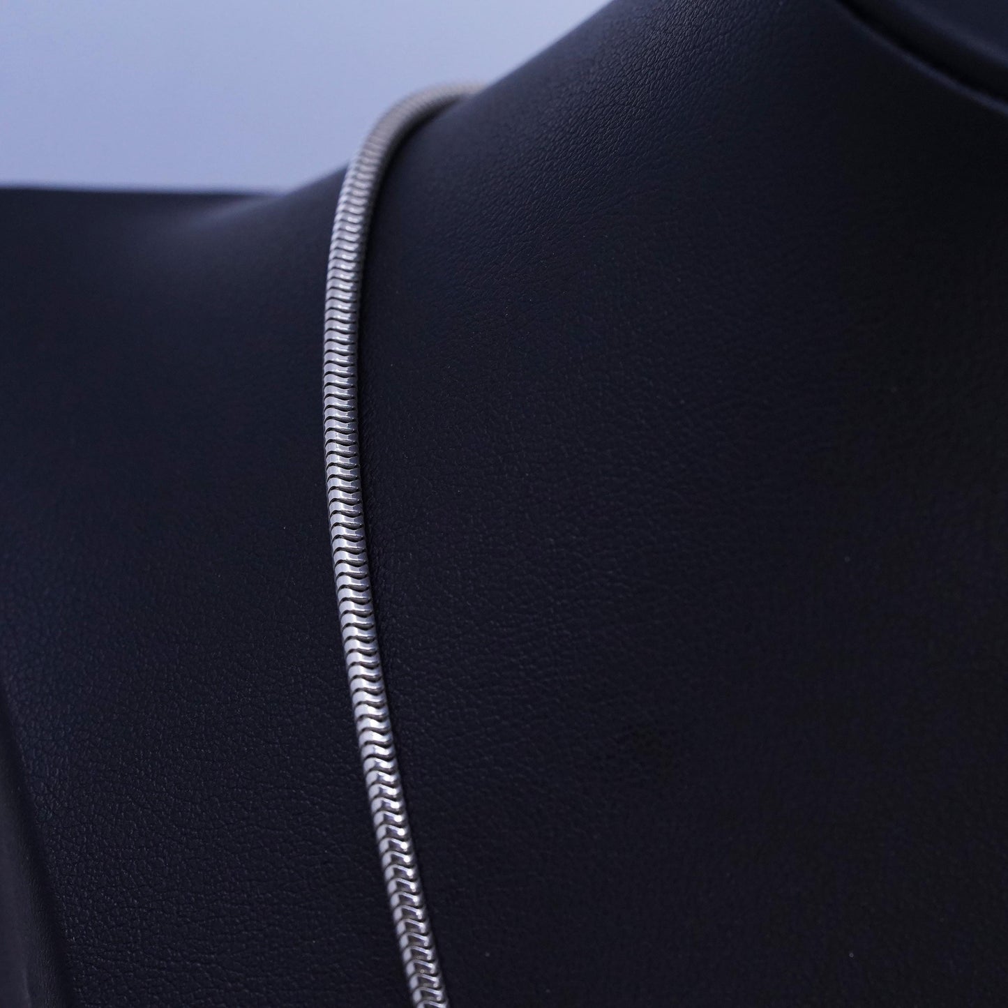 18” 2mm, vintage Italian Sterling 925 silver snake chain necklace