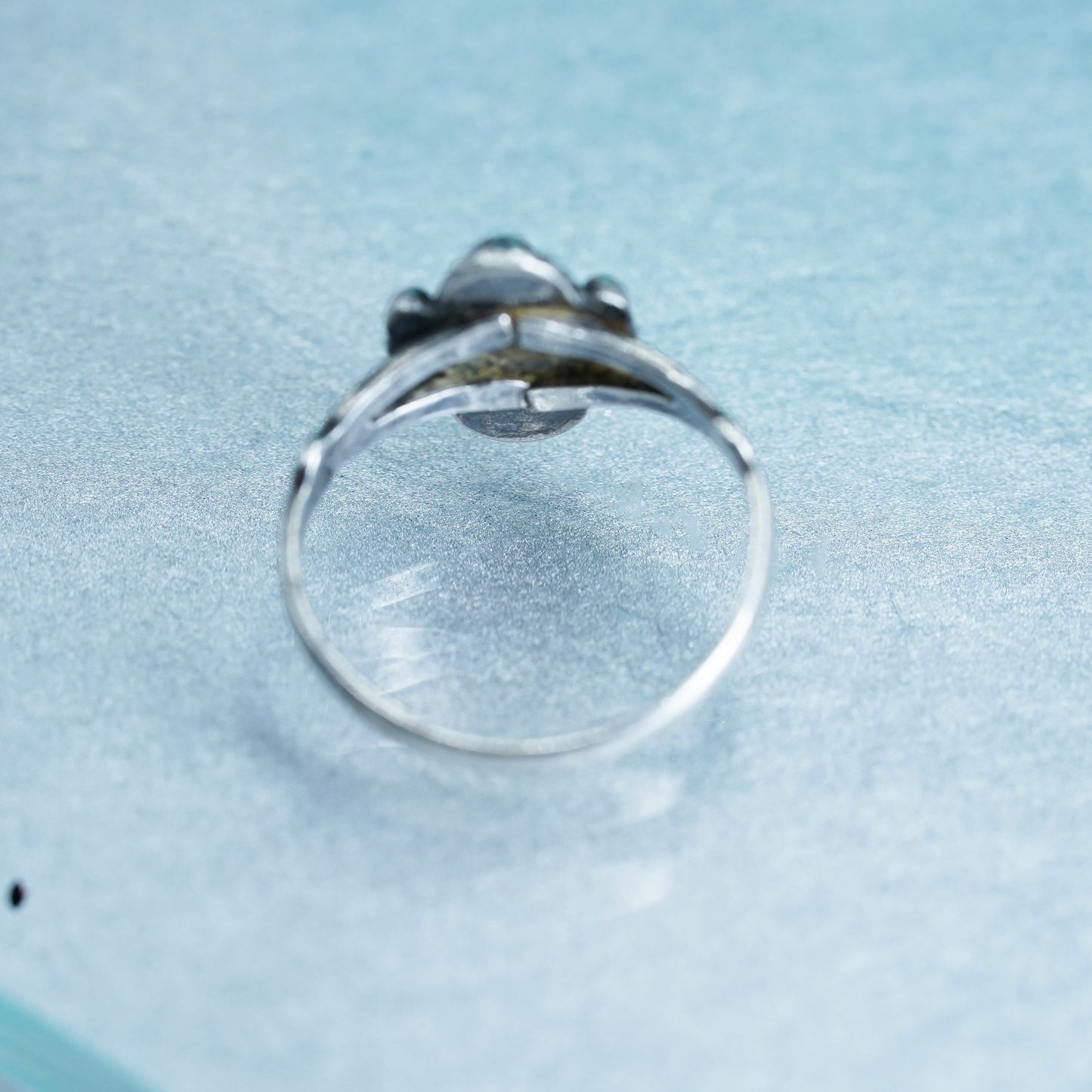 Size 6.25, Native American Bell trading post Sterling 925 silver ring turquoise