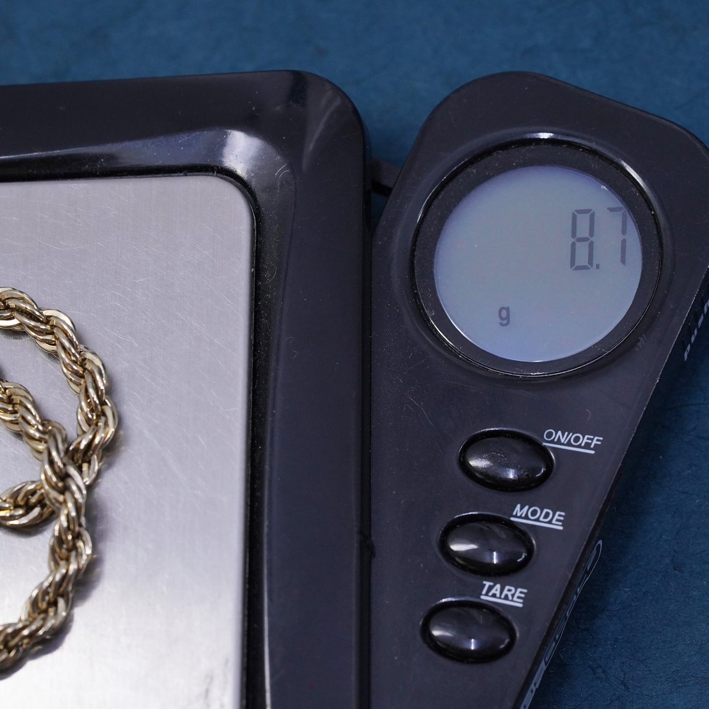 7.75" Danecraft gold over Sterling silver handmade bracelet, 925 rope chain