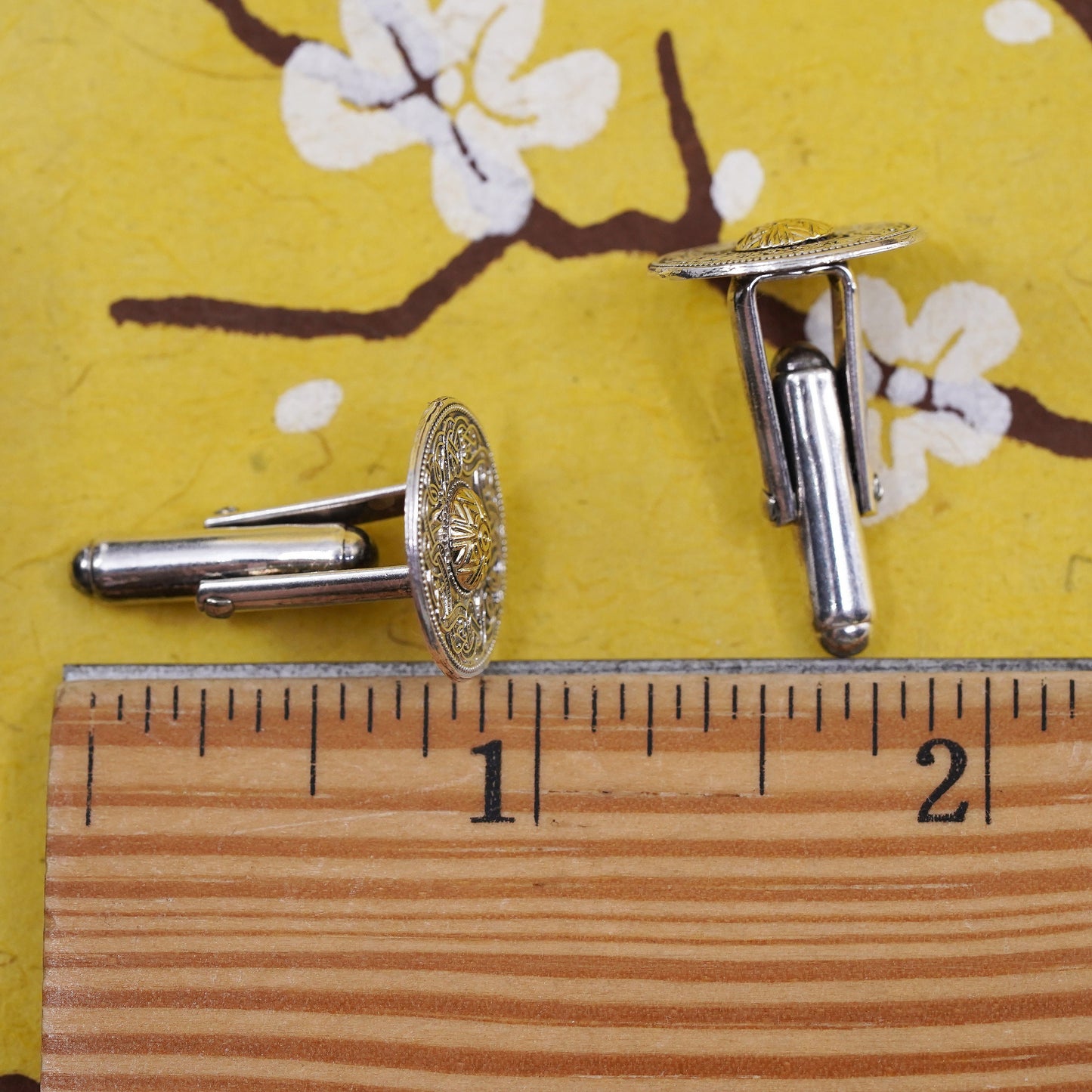 Ireland two tone sterling silver cufflink, 925 cuff links with Celtic knots