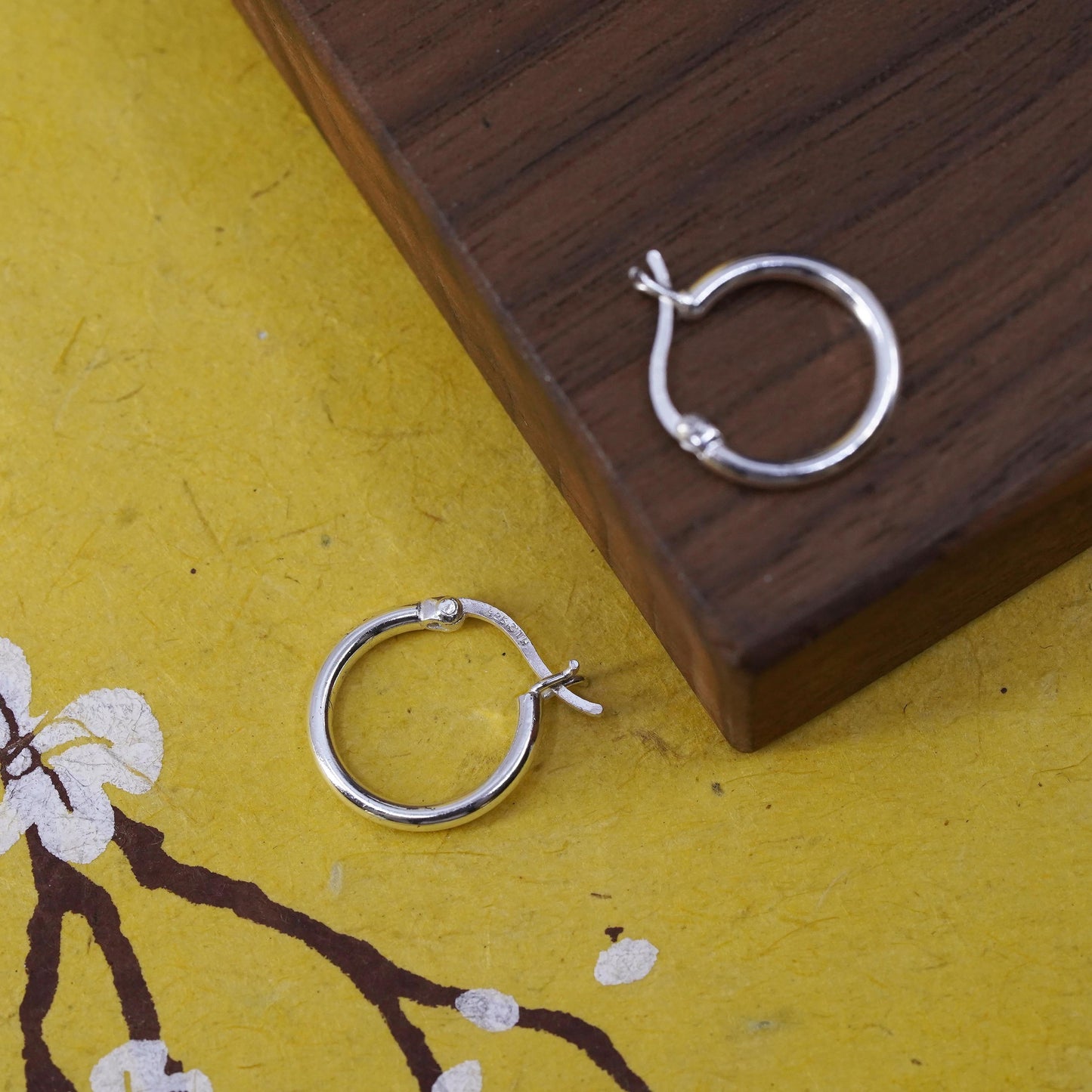 0.5”, Vintage Sterling 925 silver handmade earrings, 925 hoops