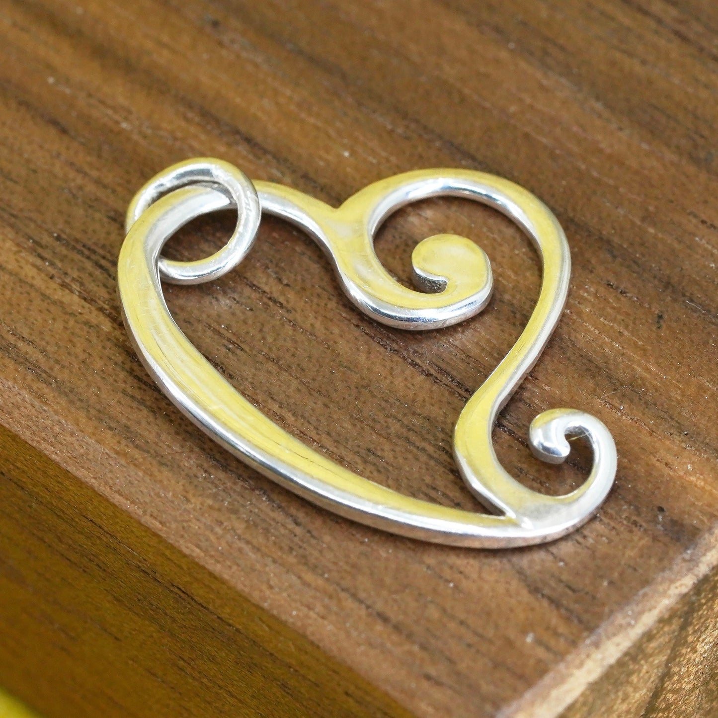 Vintage Sterling silver handmade charm, Mexico 925 heart pendant