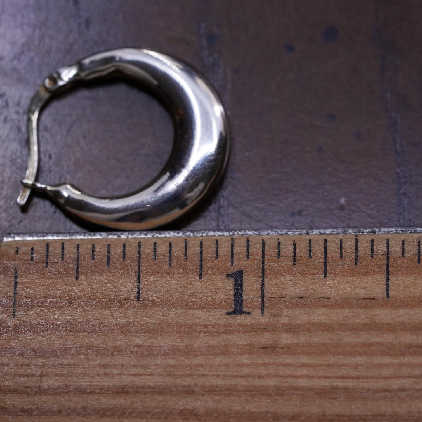 0.75", Vintage sterling silver loop single earring, fashion primitive hoop