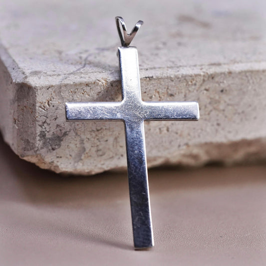 Vintage Sterling silver Handmade charm, 925 cross pendant