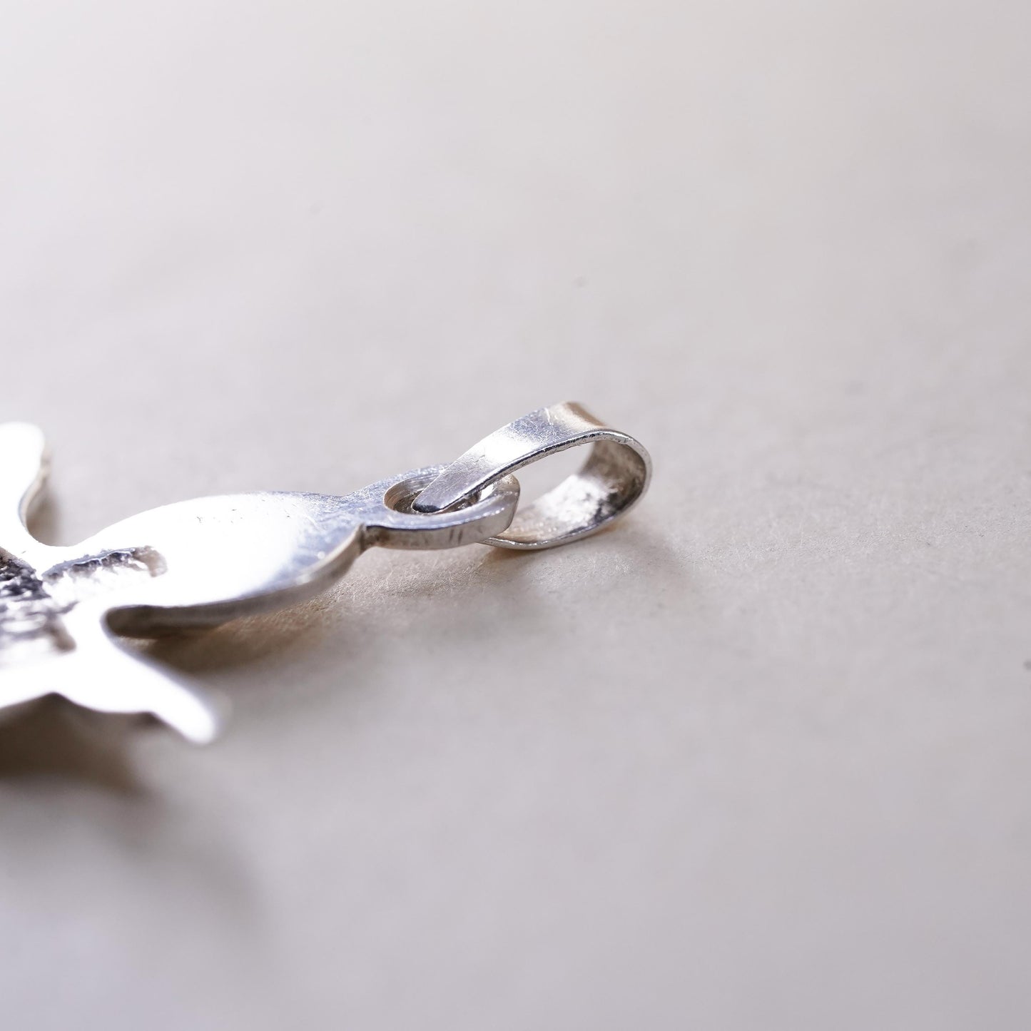 Vintage handmade Sterling silver pendant, 925 Jesus cross charm