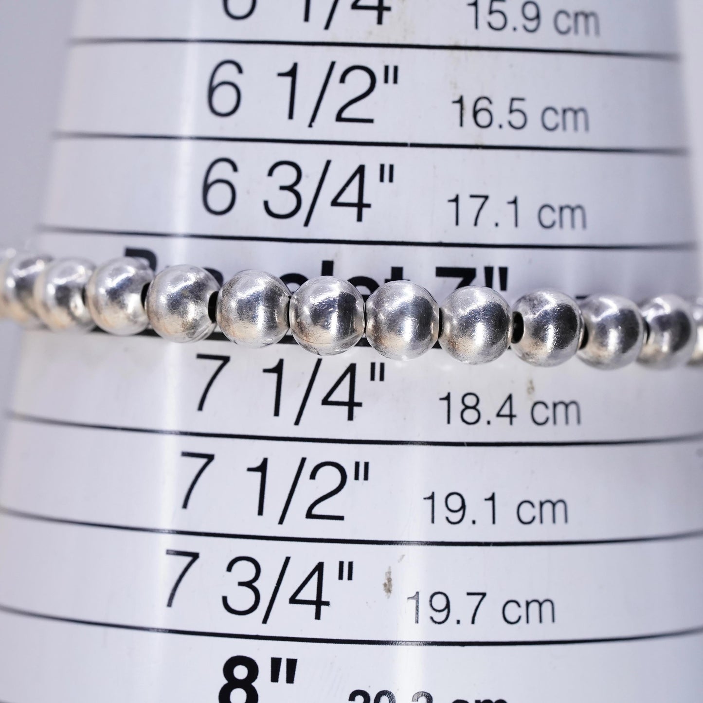 7”, Silpada 925 Sterling Silver Ball Bead Toggle Bracelet toggle closure, B0059