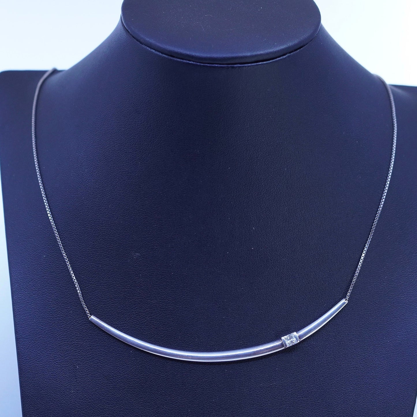 20+2” vintage Silpada Sterling 925 Silver Exuberance CZ Bar Necklace N2971