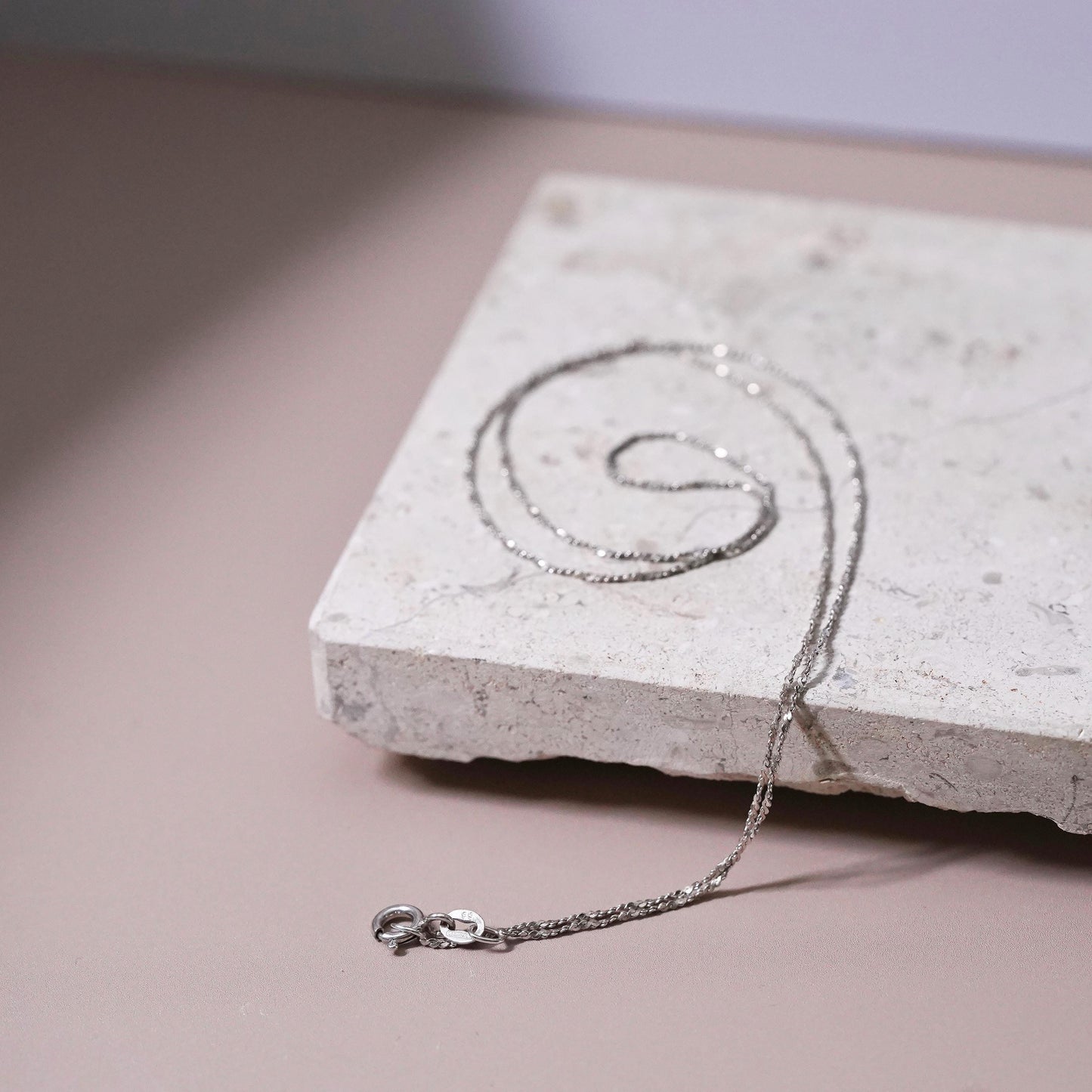 20”, 1mm, vintage Sterling silver handmade necklace, 925 twisted s link chain