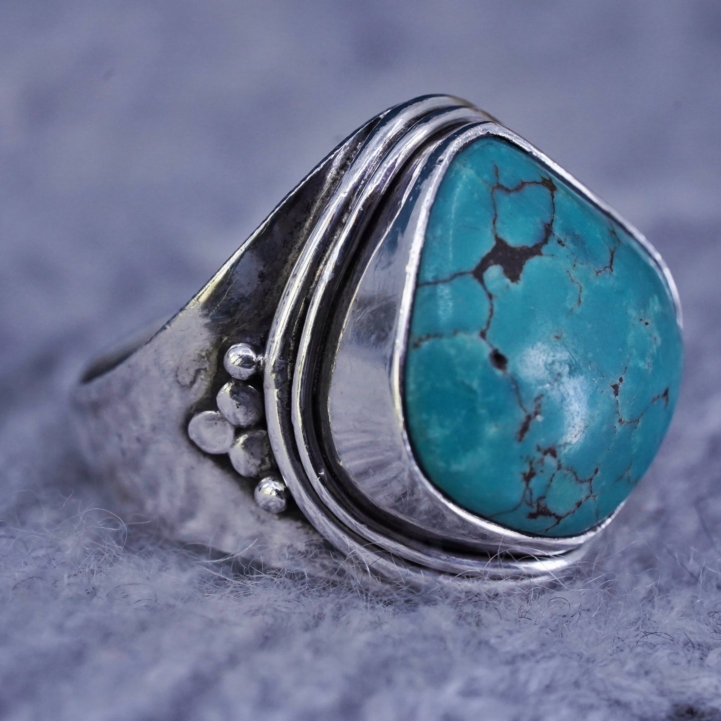 Size 7, Sterling 925 silver ring, Native American, southwestern with turquoise