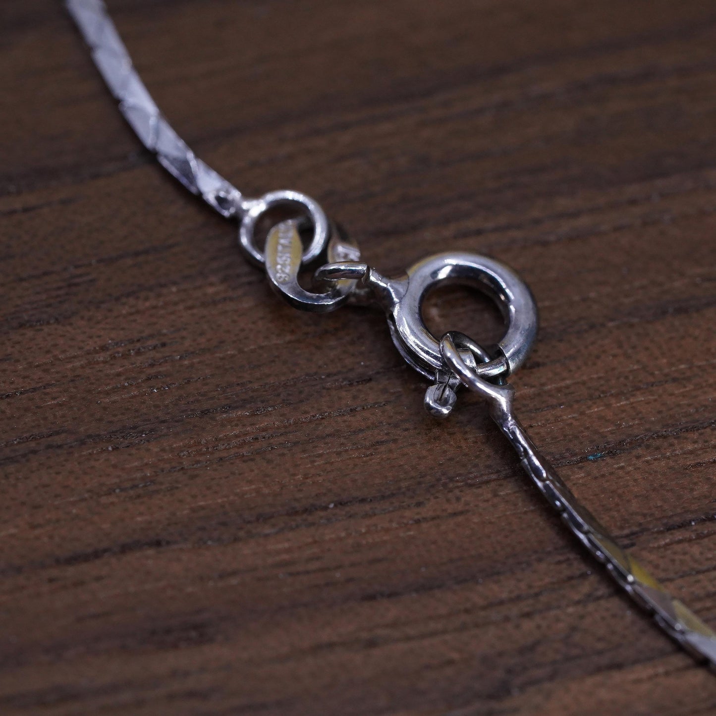 7.25" 1mm, vintage Italian Sterling silver snake chain, 925 bracelet