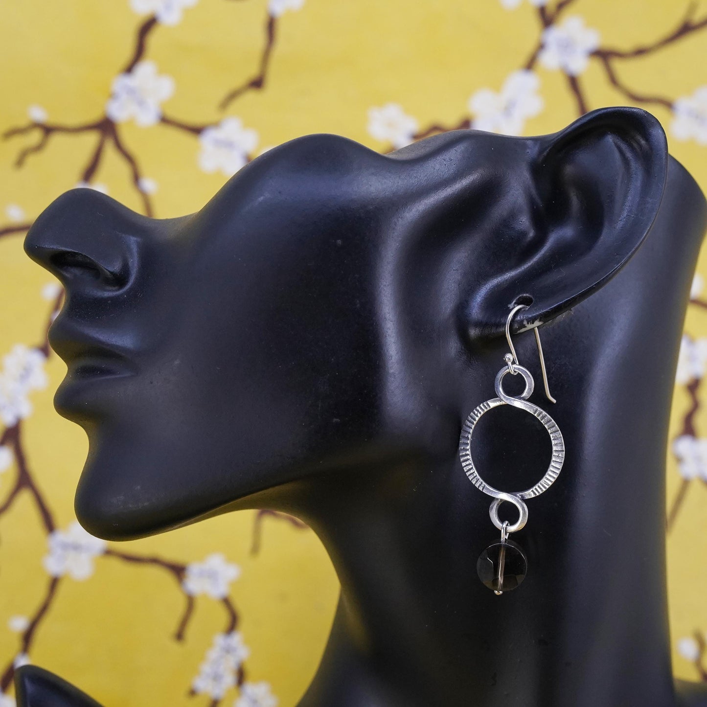 Silpada Sterling 925 Silver Faceted Brown Smoky Quartz Dangle Earrings W1485
