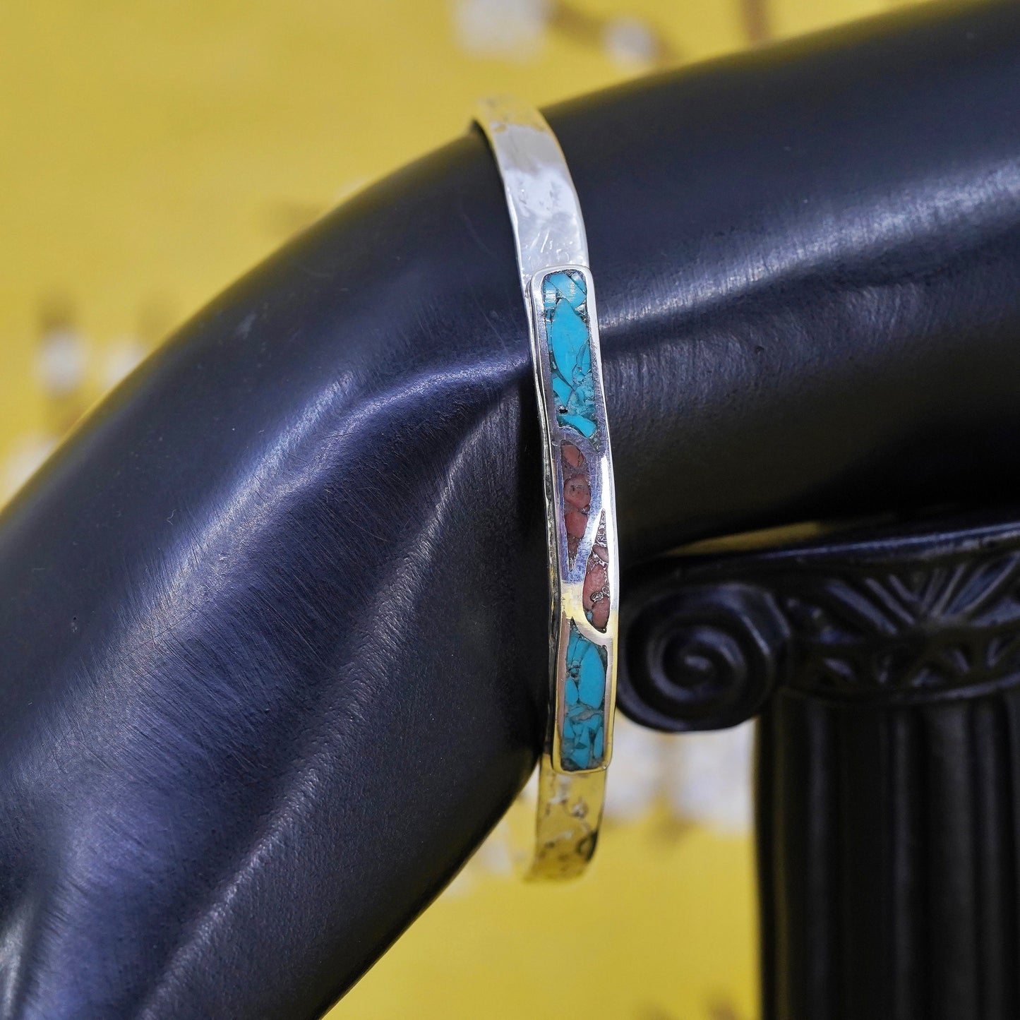 7.75”, Navajo Sterling silver bracelet, Native American, 925 cuff turquoise