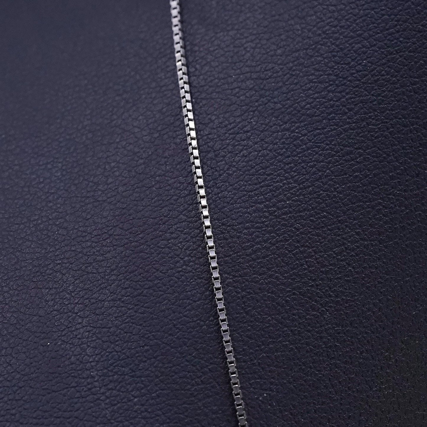 25" 1mm, Vintage sterling silver box chain, 925 silver necklace