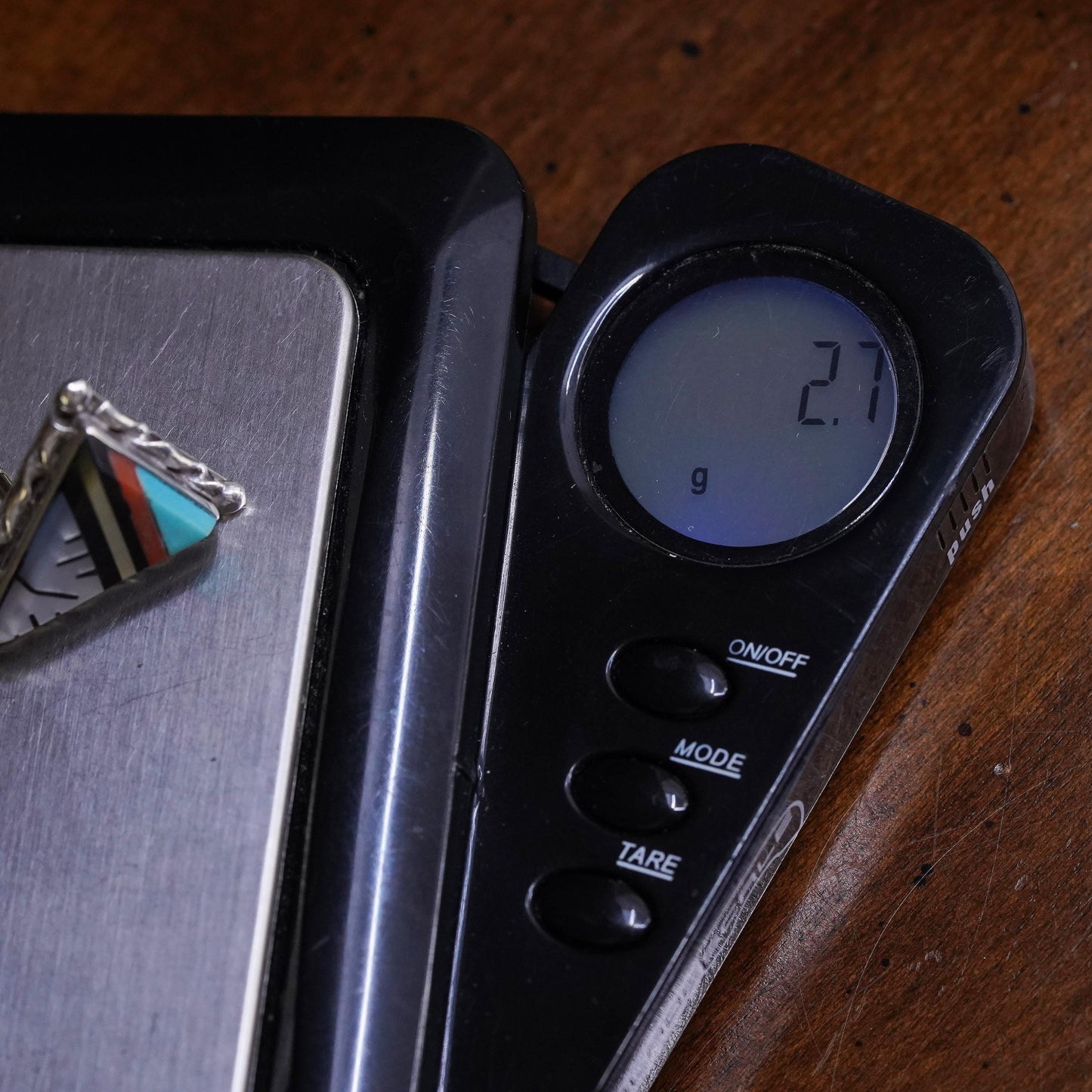 Native American Zuni single earring. Sterling 925 silver stud turquoise
