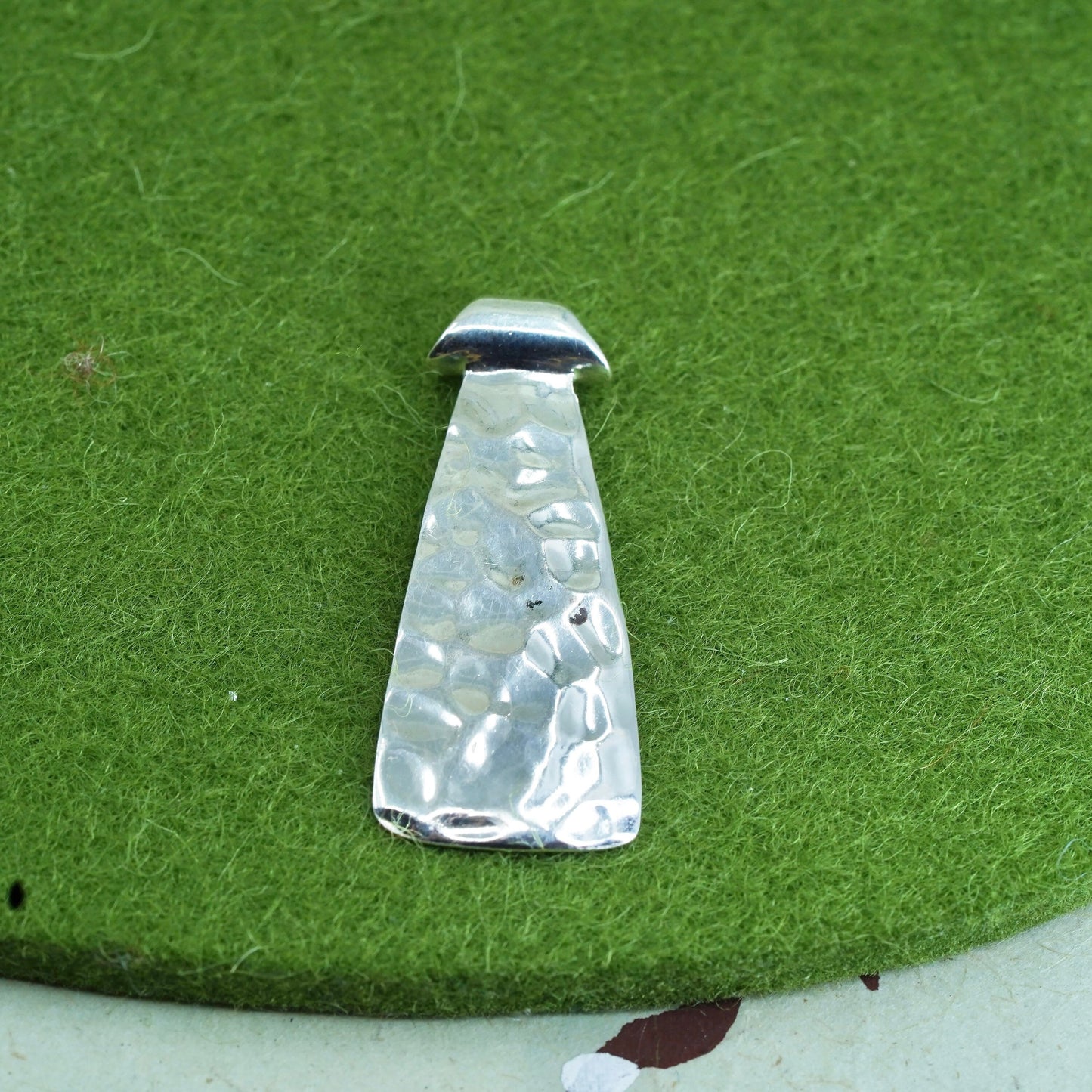 Retired Silpada handmade Sterling 925 Silver Hammered tag Pendant