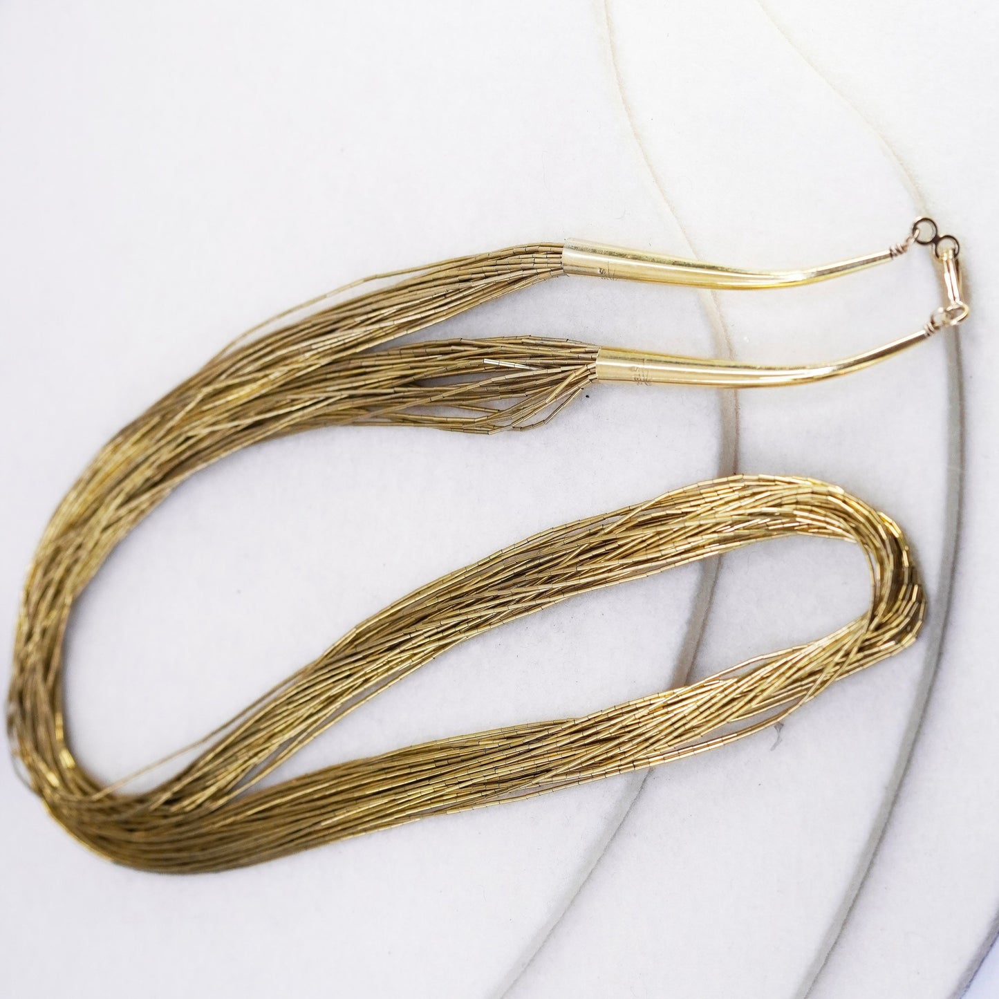 30”, vermeil gold liquid Sterling silver 30 strands necklace, Native American