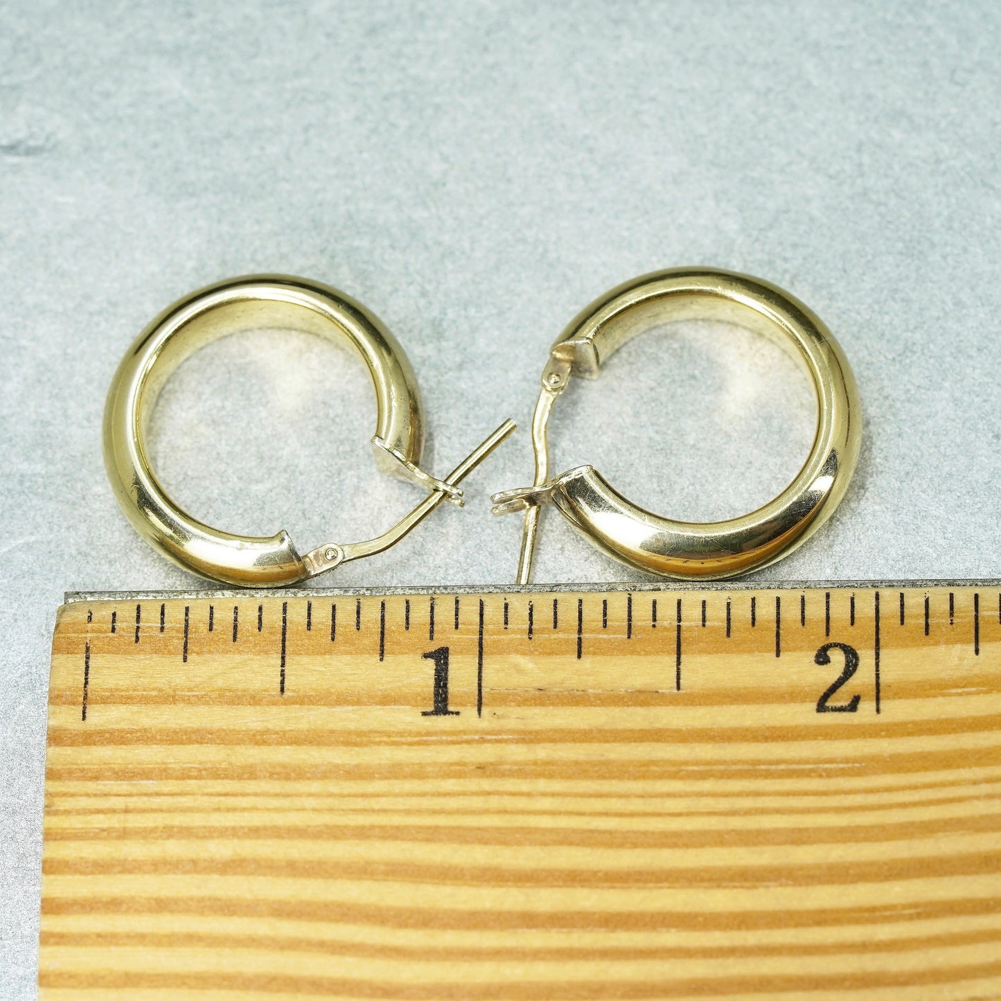 0.75”, Dyadema vermeil gold over Sterling silver earrings, 925 huggie hoops