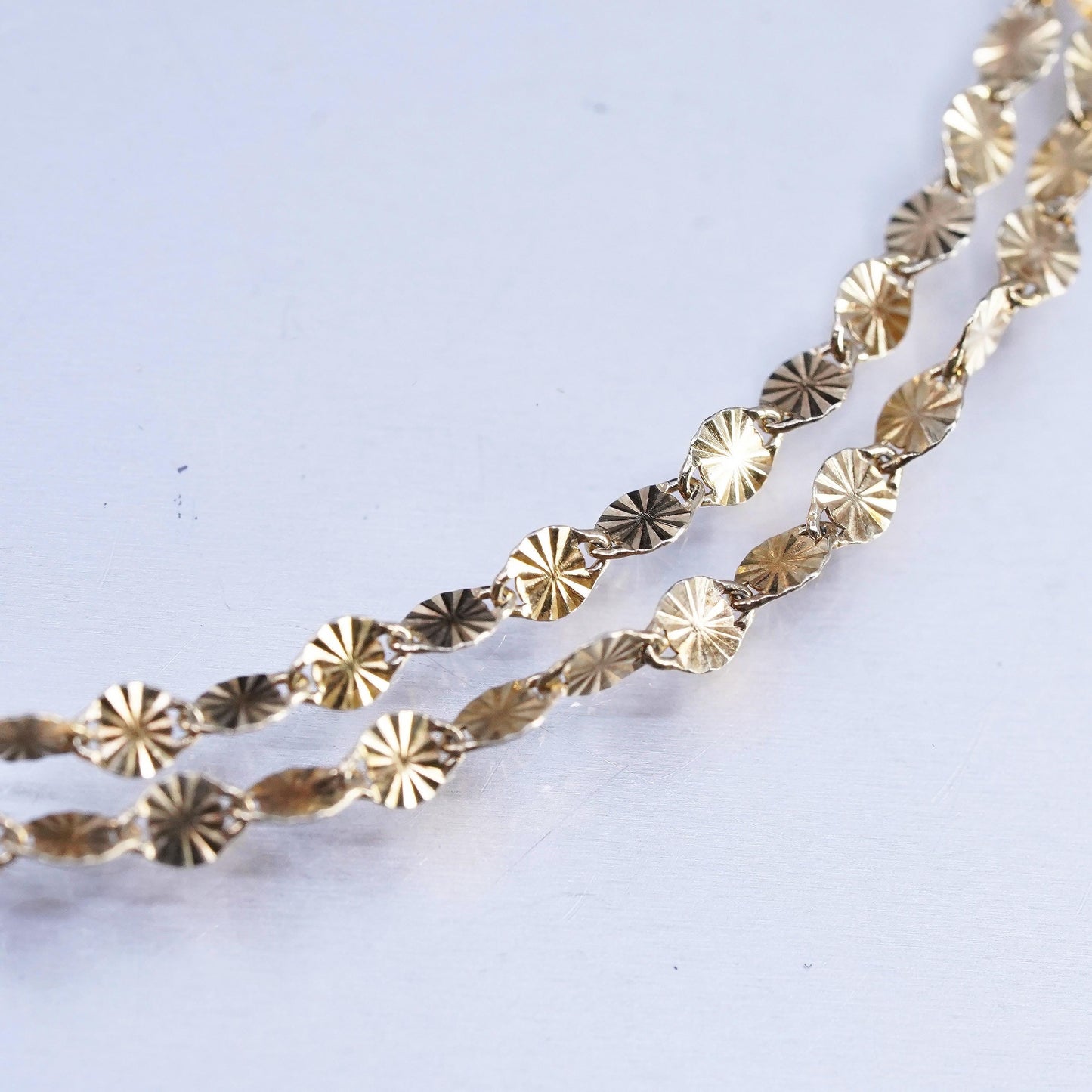 30" Italian Danecraft vermeil gold over Sterling 925 silver snowflake necklace