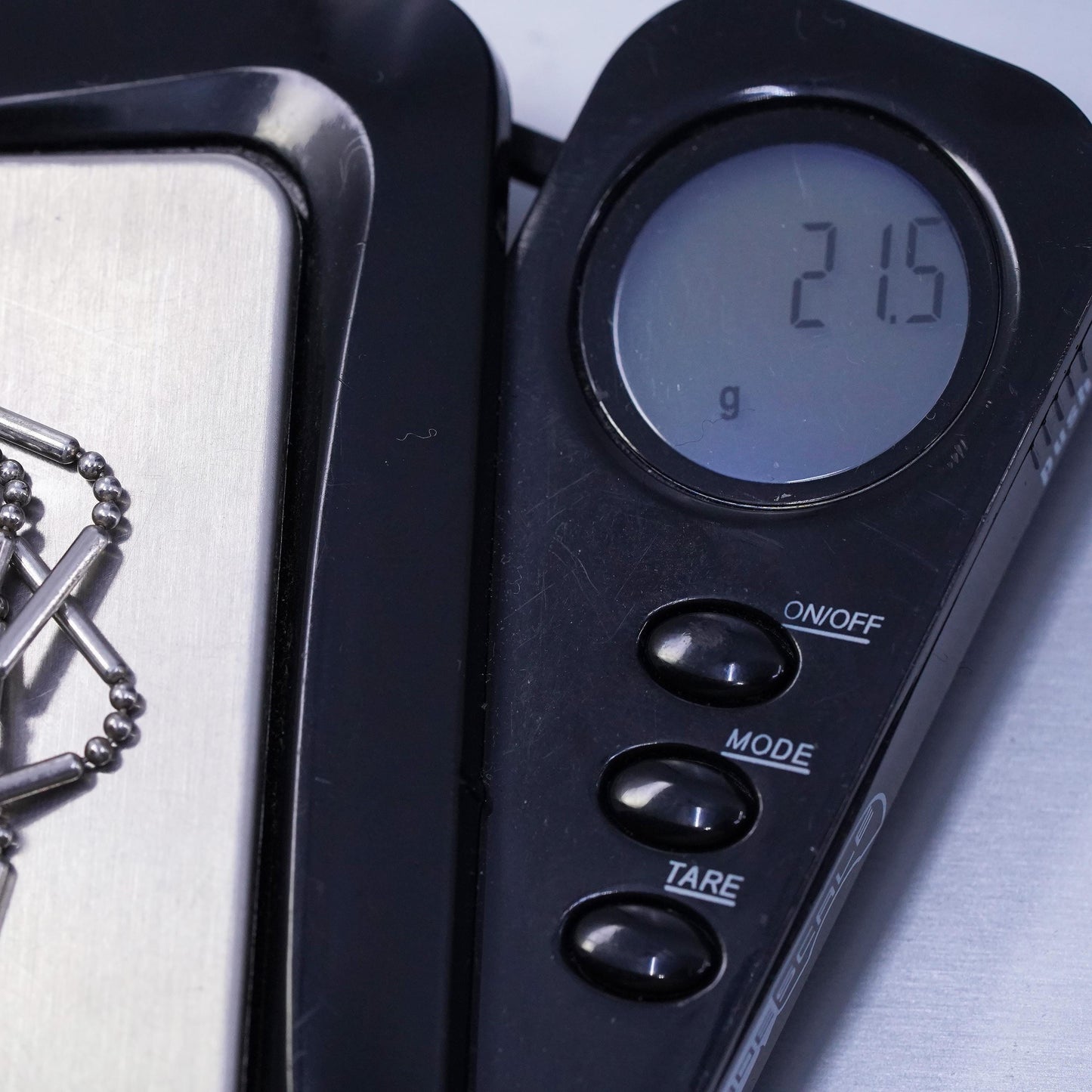 18”, VTG Italian Sterling 925 silver multi 6 strands bar bead chain necklace