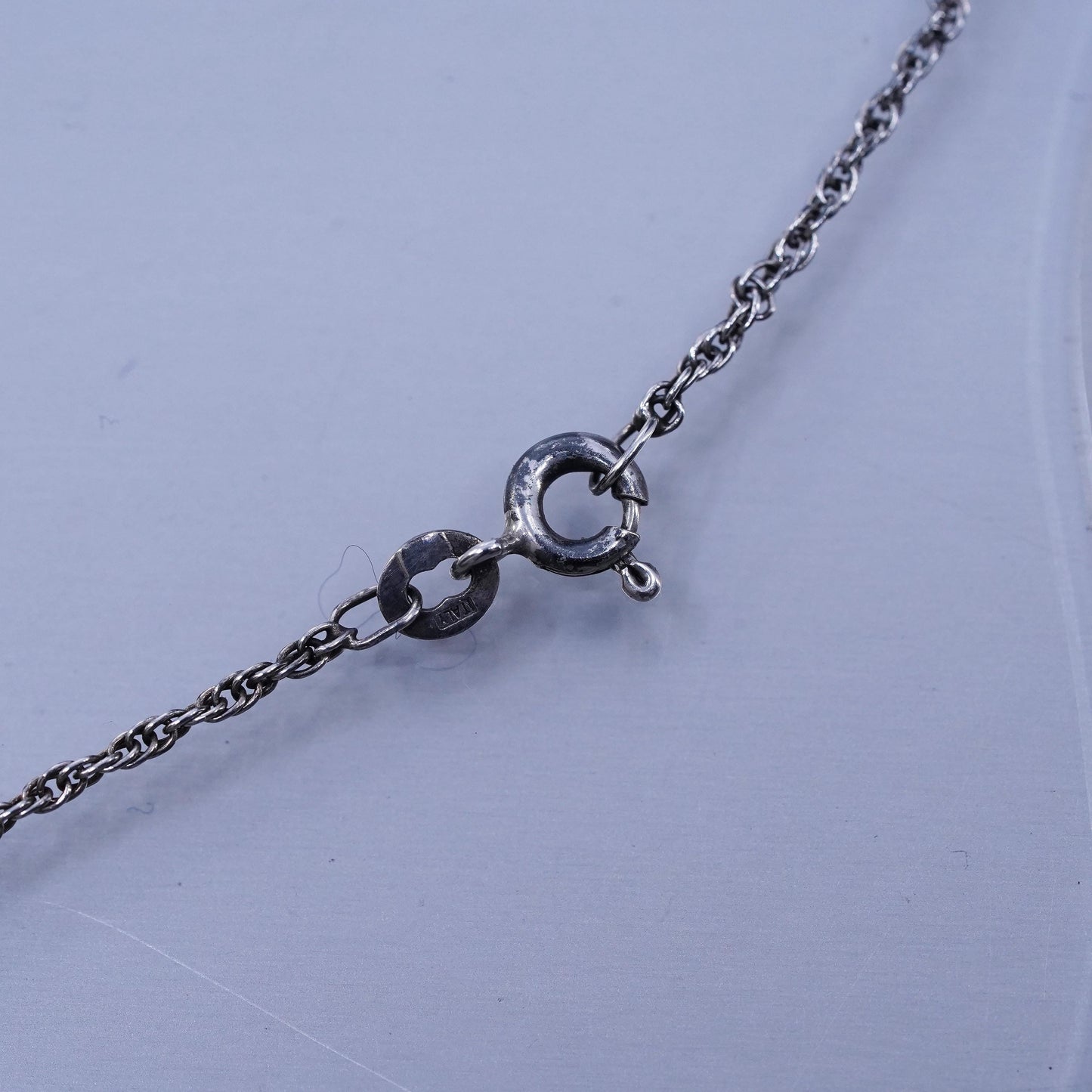 24” 2mm, vintage Italian Sterling 925 silver Singapore rope chain necklace