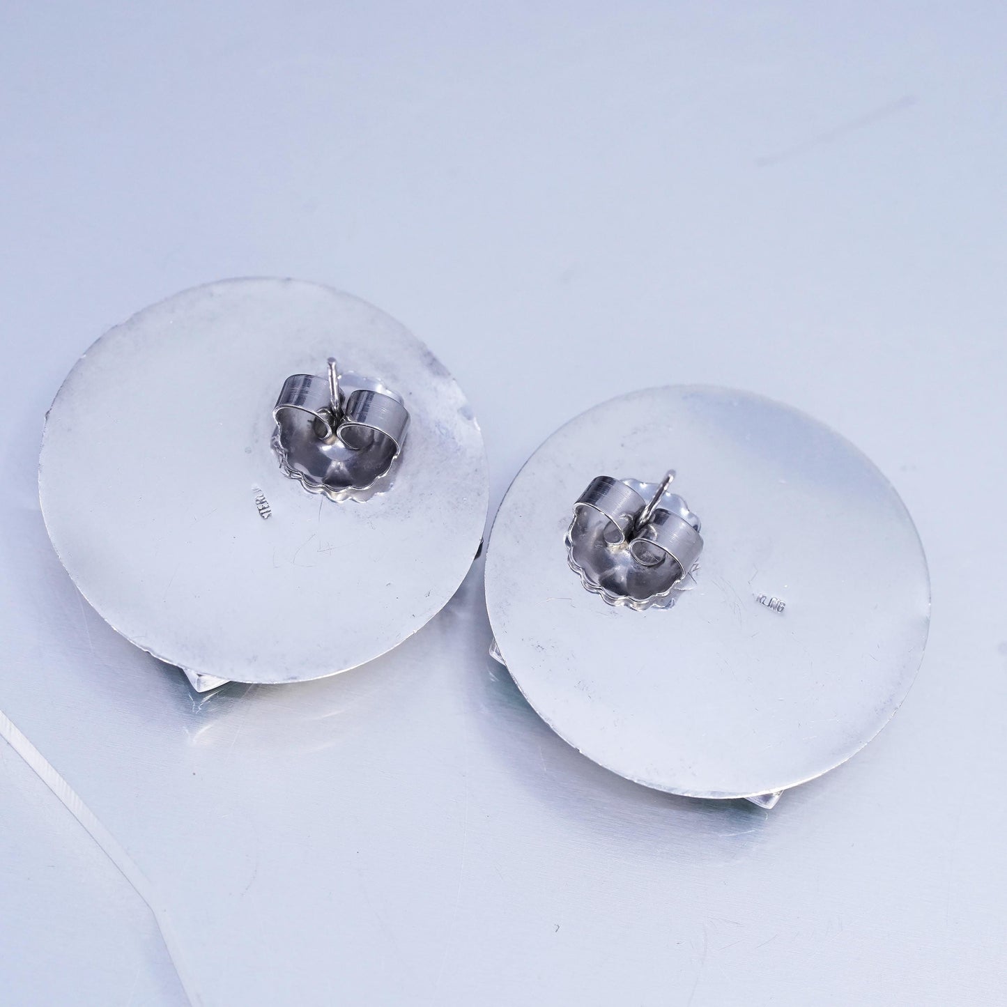 GFMW Great Falls Metal Works 925 Sterling Silver malachite onyx studs Earrings