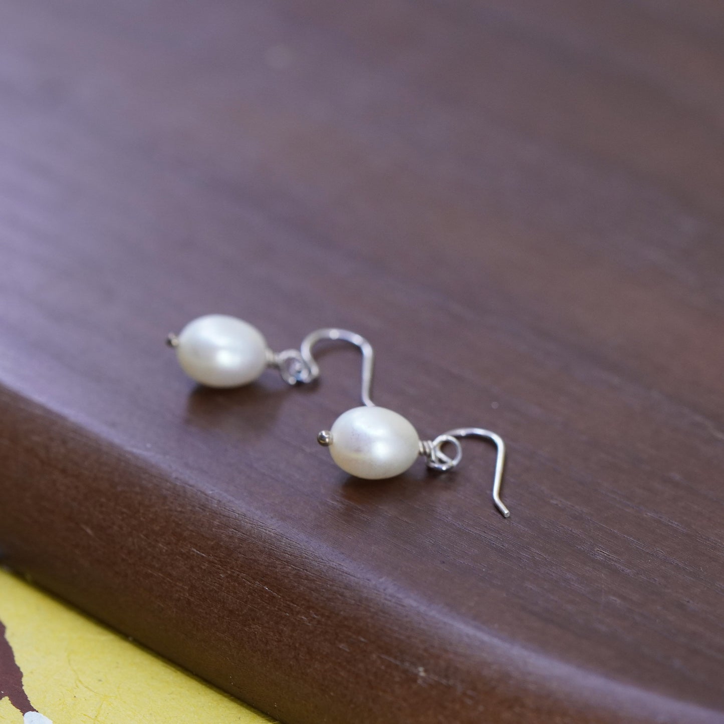 Vintage Sterling 925 silver handmade earrings with pearl