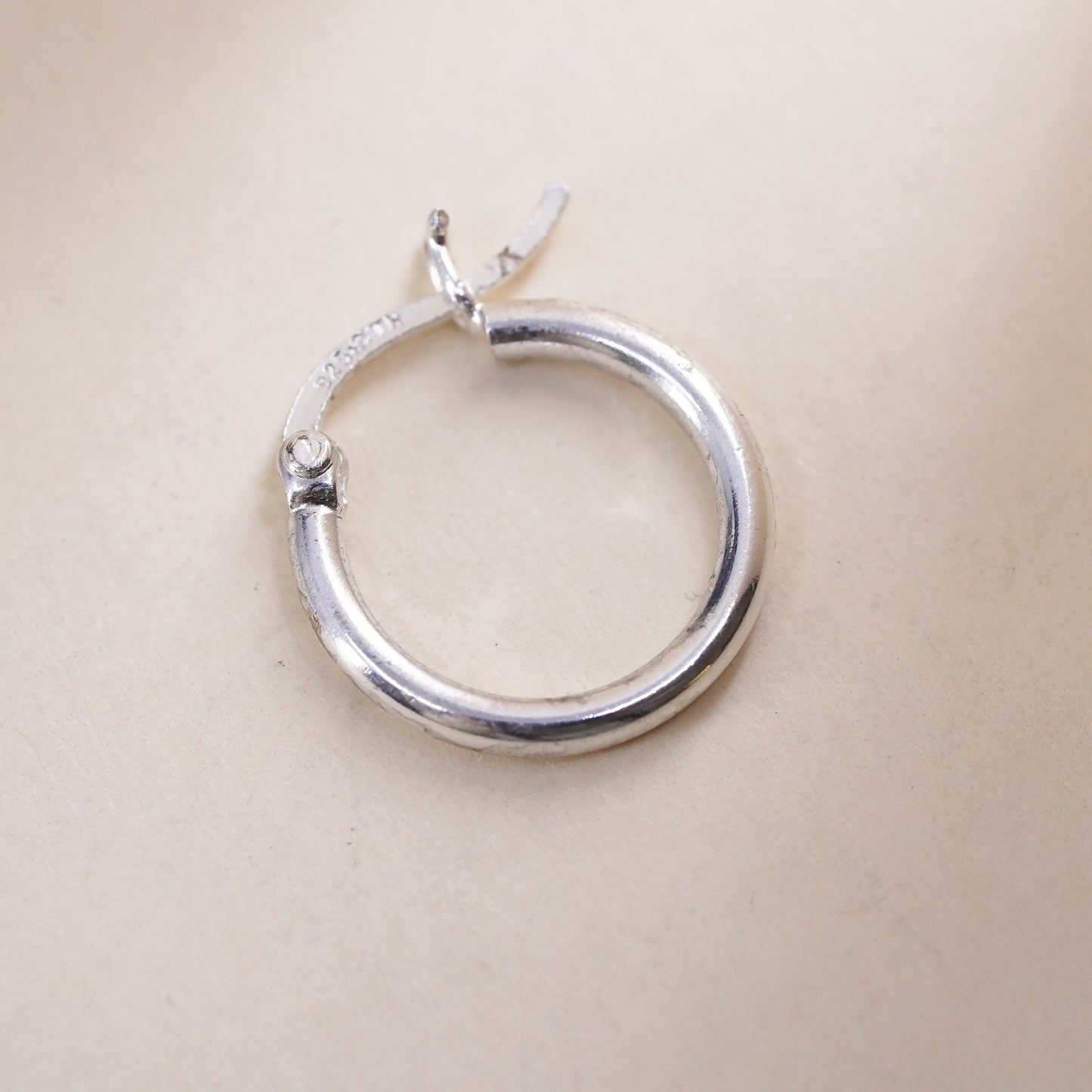 0.5", Vintage sterling silver loop single earring, fashion minimalist primitive hoop