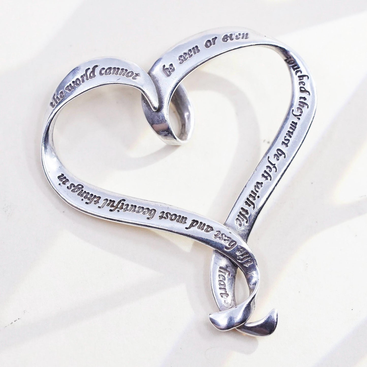 Vintage Laurel Elliot DVB sterling silver heart, 925 inscription charm