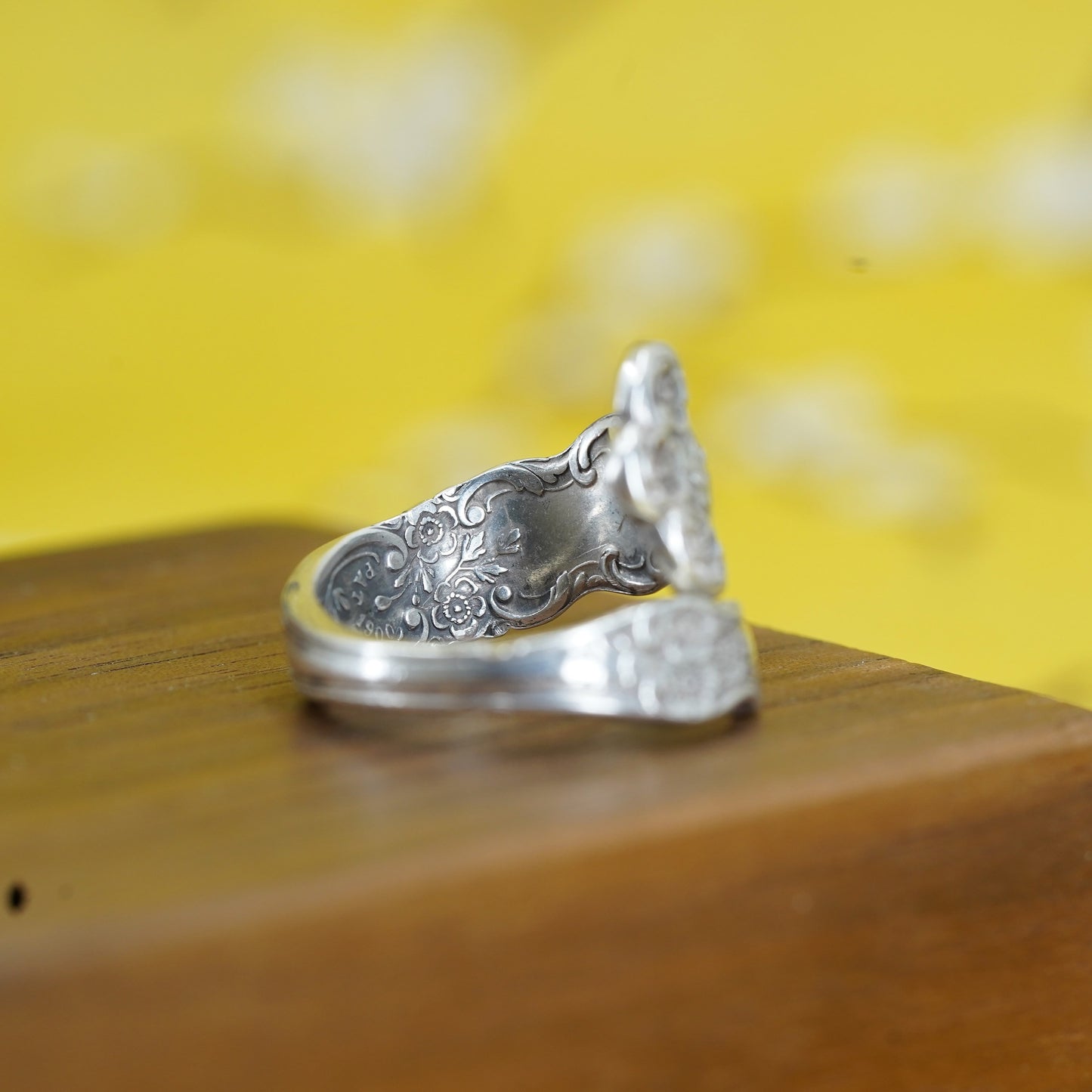 Size 8.5, vintage prelude Sterling silver handmade wrap band, 925 spoon ring