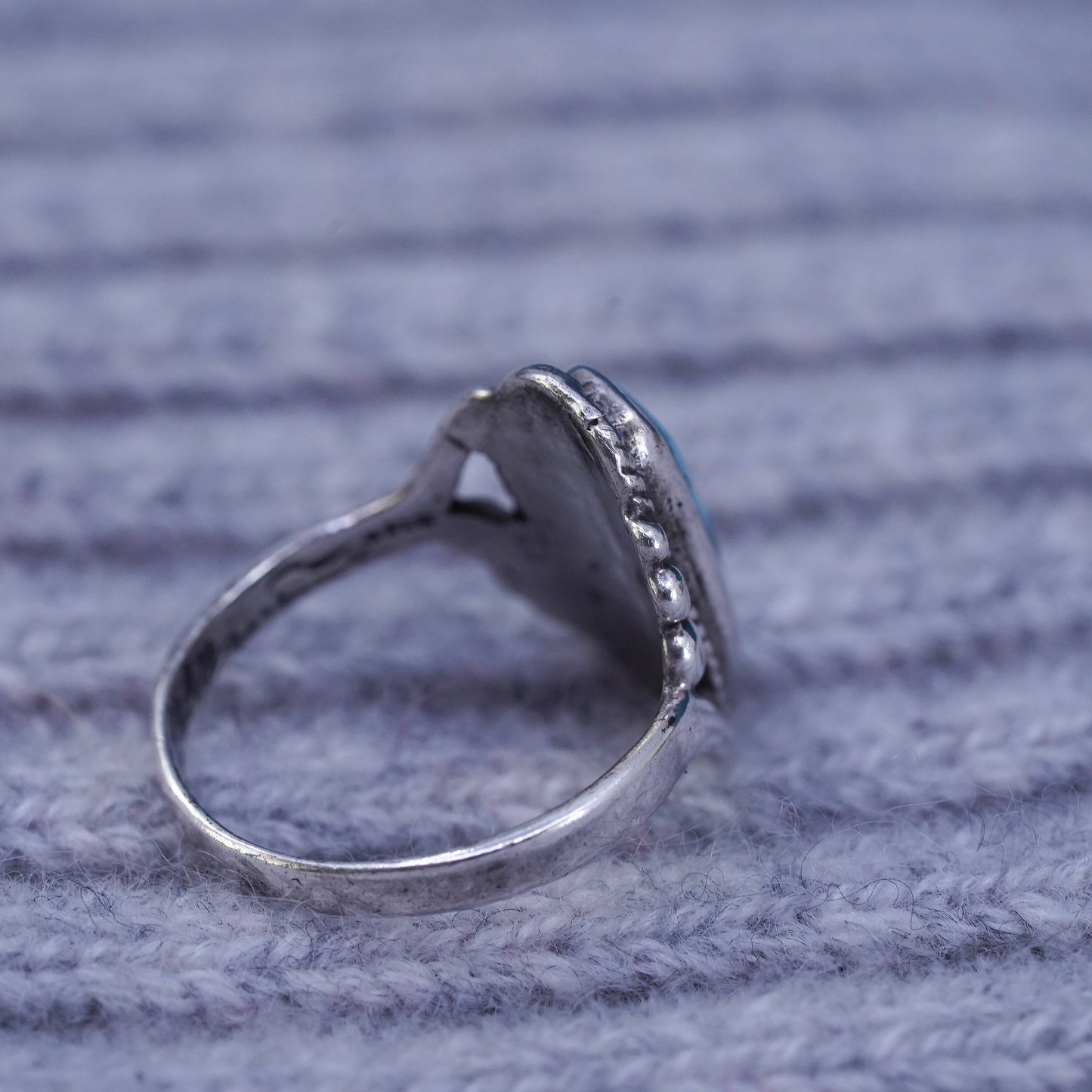 Size 7, Native American, southwestern Sterling silver handmade ring turquoise