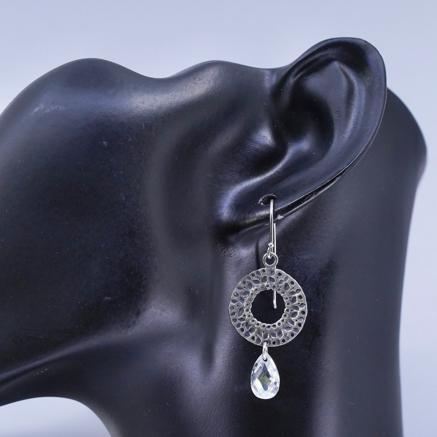 silpada sterling silver earrings, 925 circle drops teardrop crystal dangle